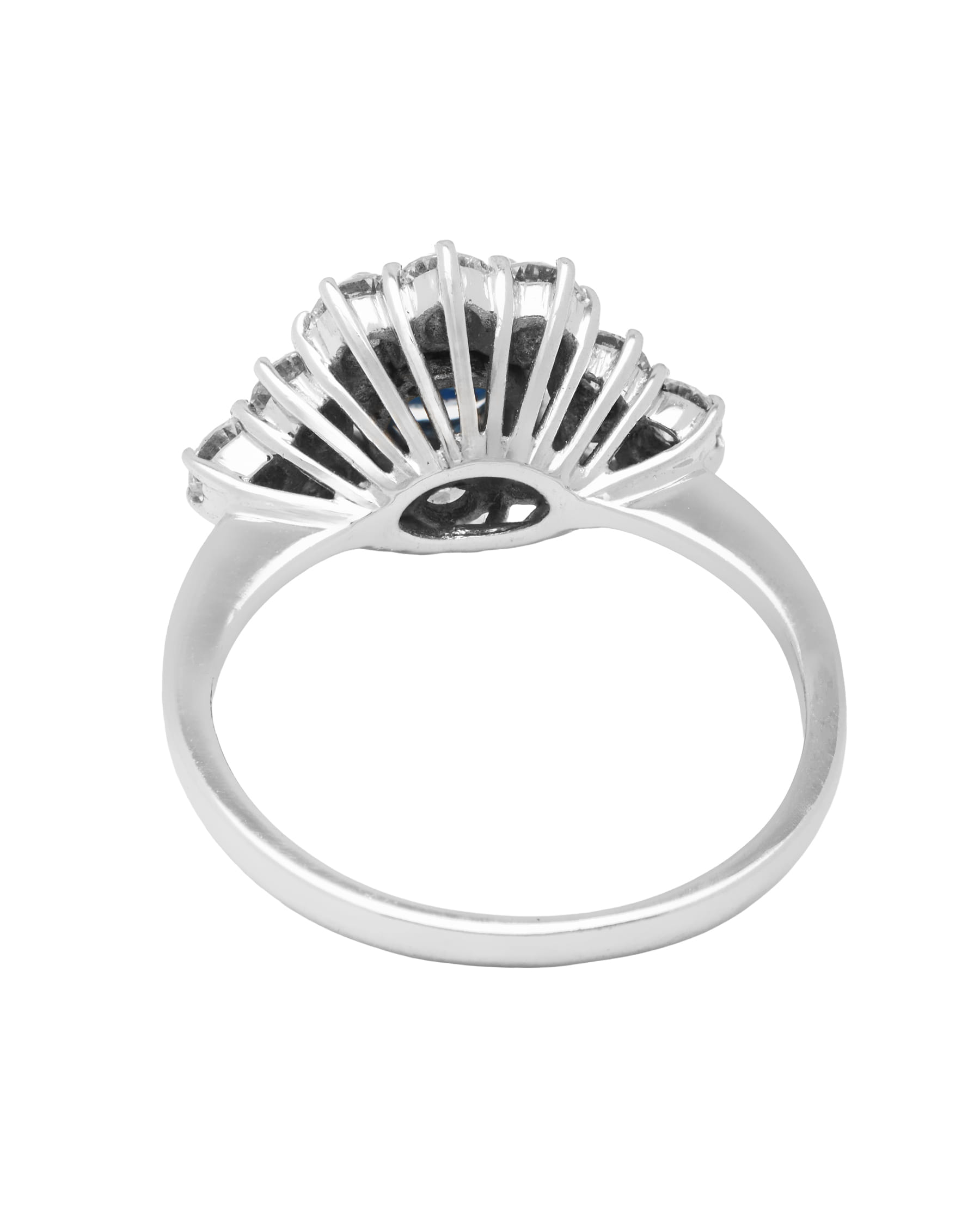 Anello fiore eye con zaffiri centrale e diamanti-3