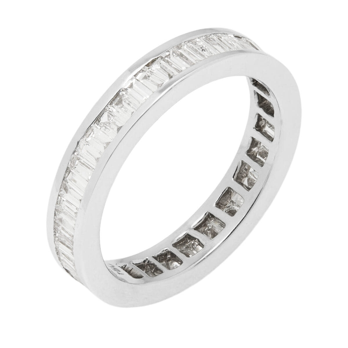 Anello eternity in oro bianco con diamanti baguette 2,16 ct tot-1