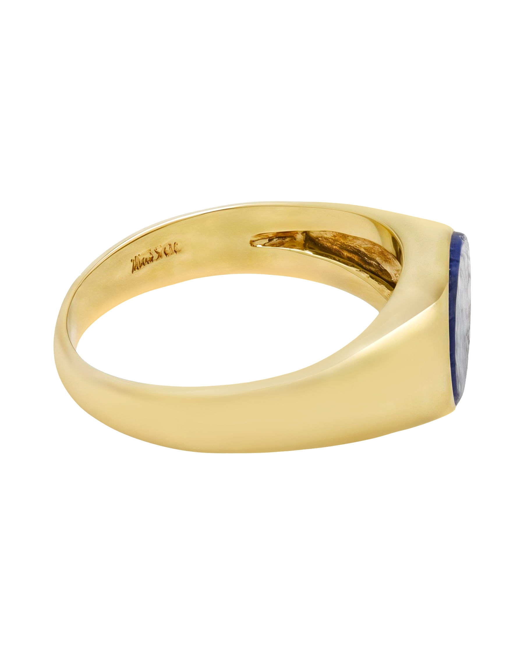 Anello in oro giallo 18 kt con lapis centrale-2