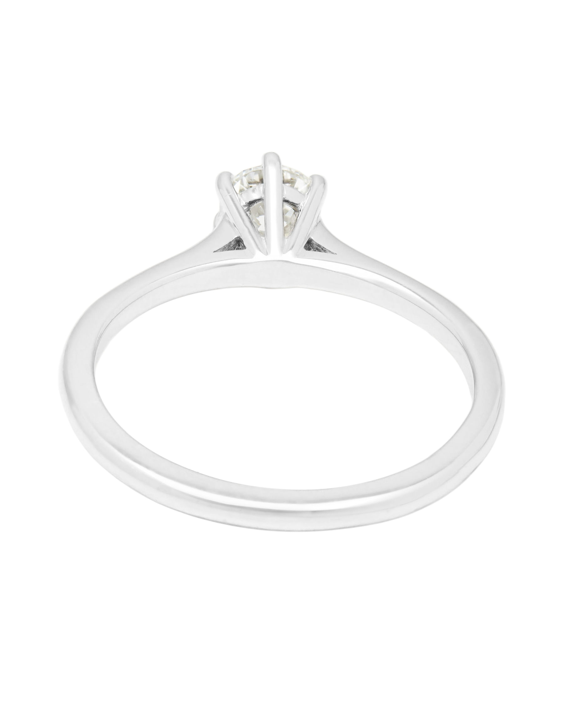 Anello solitario a 6 punte in oro bianco con diamante 0,51 ct-3
