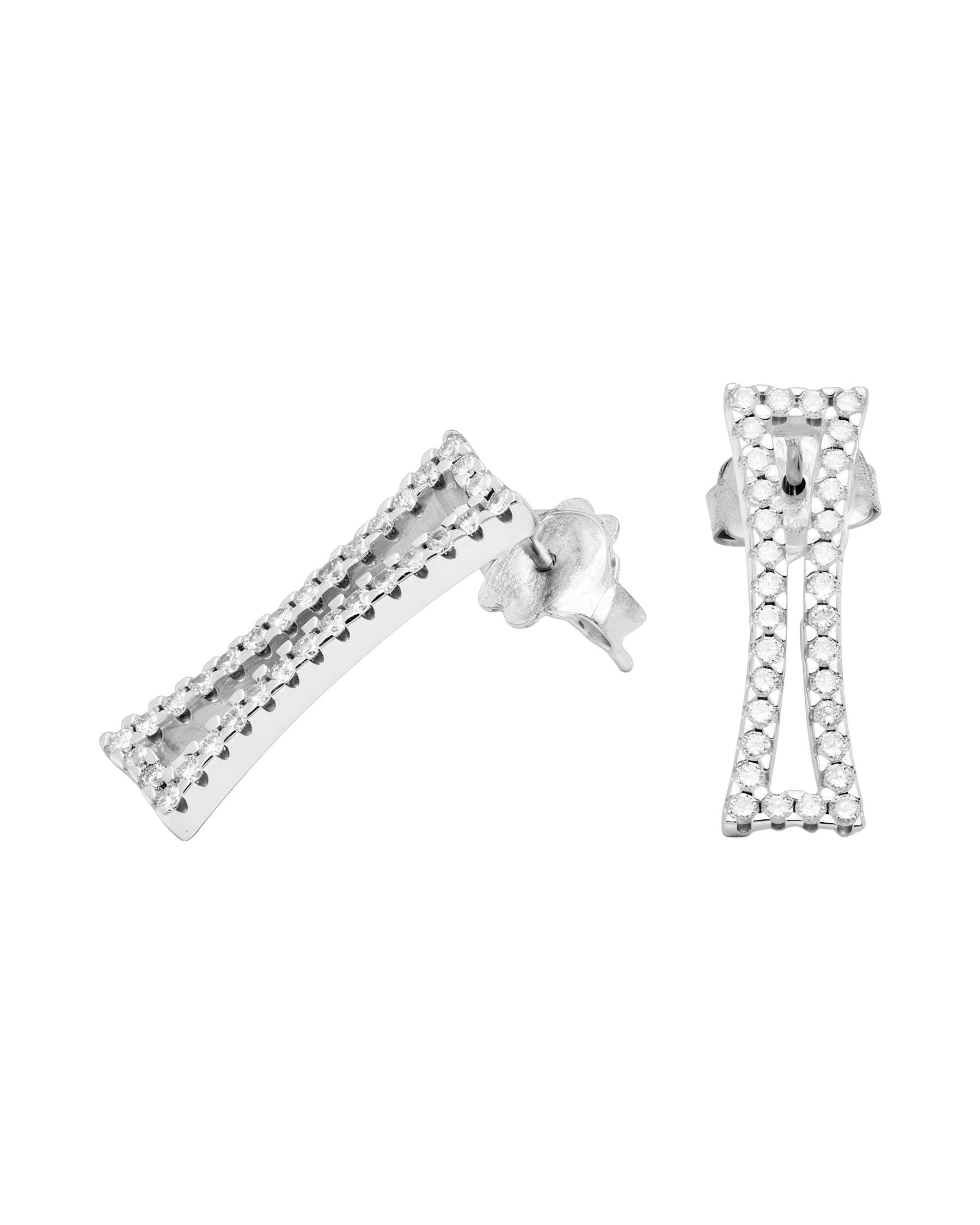 Orecchini chimento in oro bianco e diamanti-1