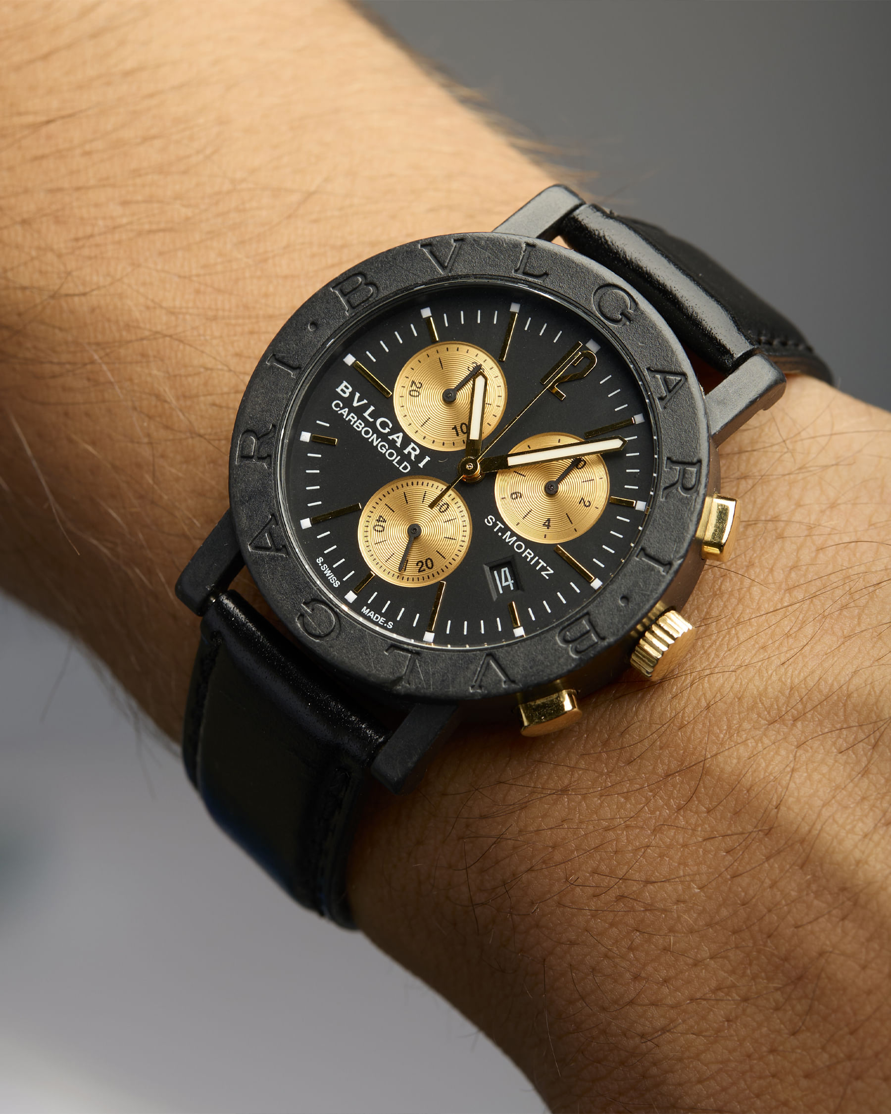 Bulgari bulgari carbongold st.moritz ref bb 38 cl ch-6