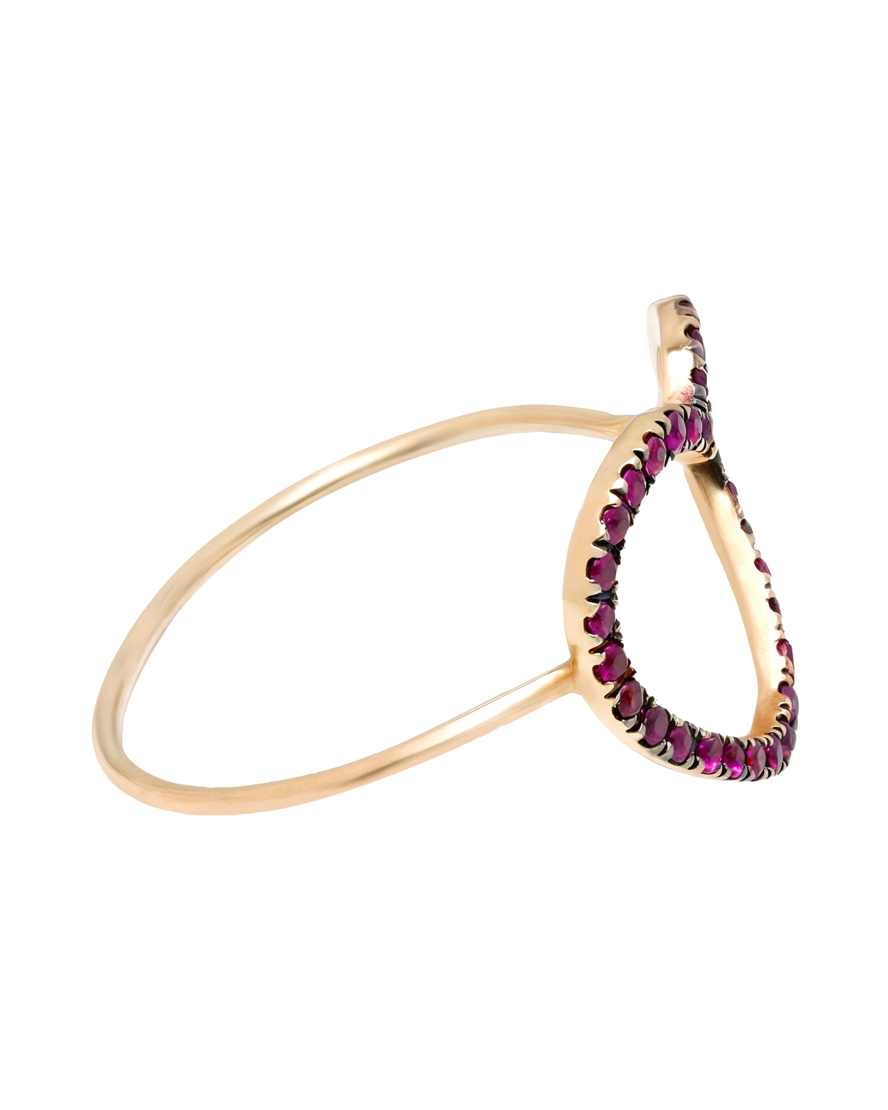 Anello in oro giallo e rubini finitura incassatura bruniti-2