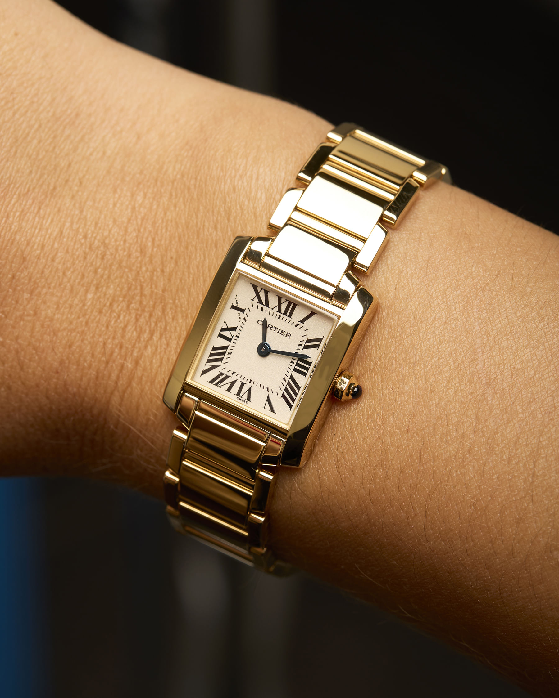 Cartier tank francaise yellow gold 18 kt ref 2385-9