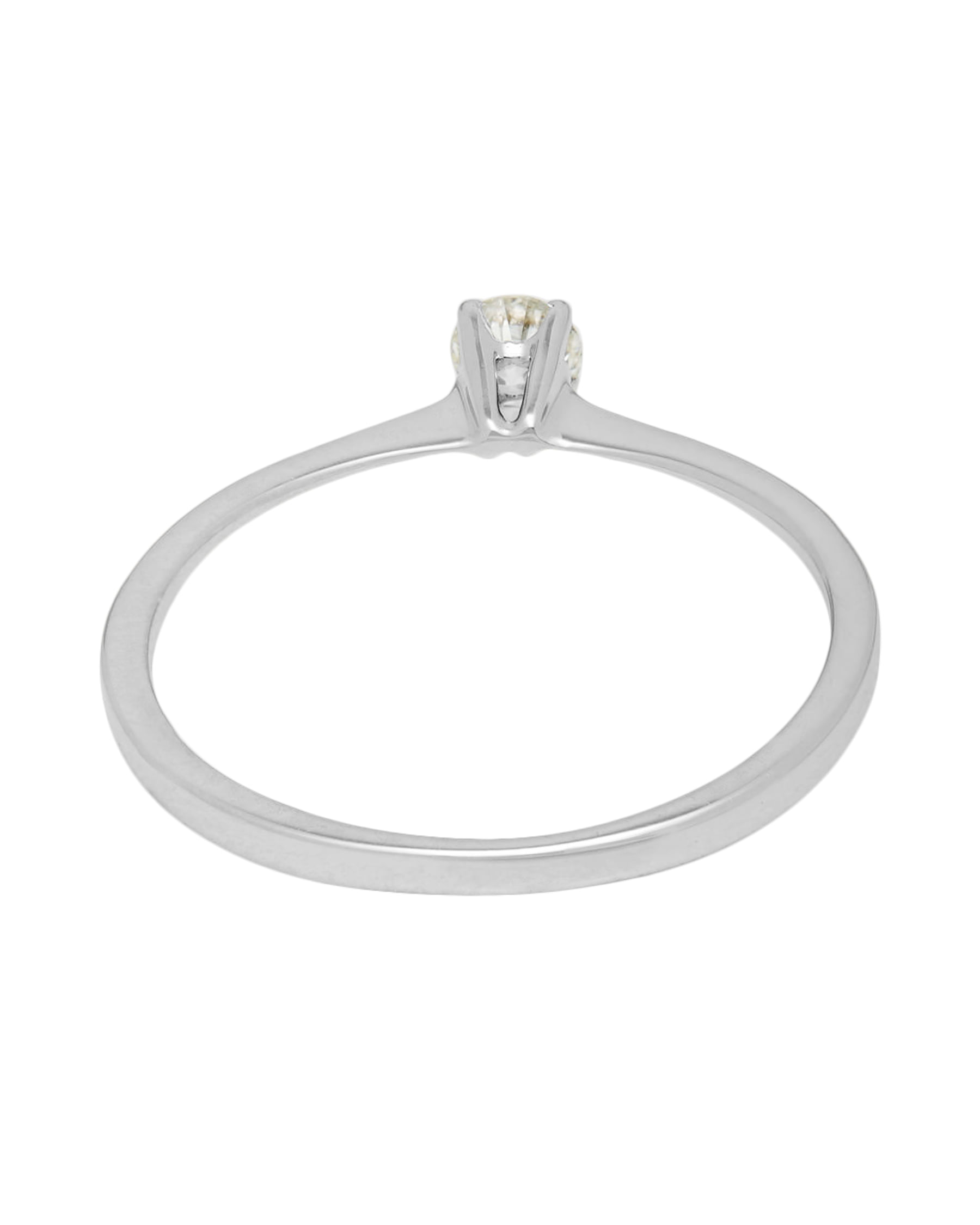 Anello solitario in oro bianco con diamante 0,15 ct-3