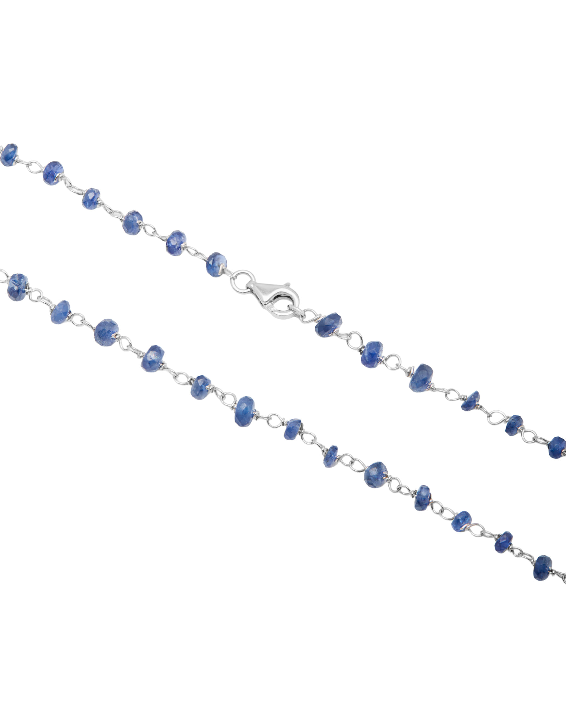 Collana maglia chanel oro bianco 18 kt con zaffiri grezzi-2