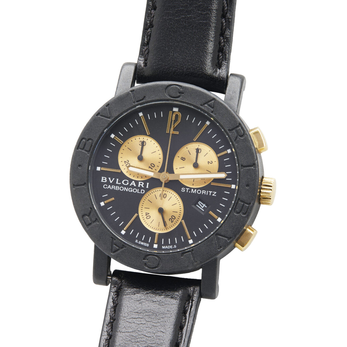Bulgari bulgari carbongold st.moritz ref bb 38 cl ch-1