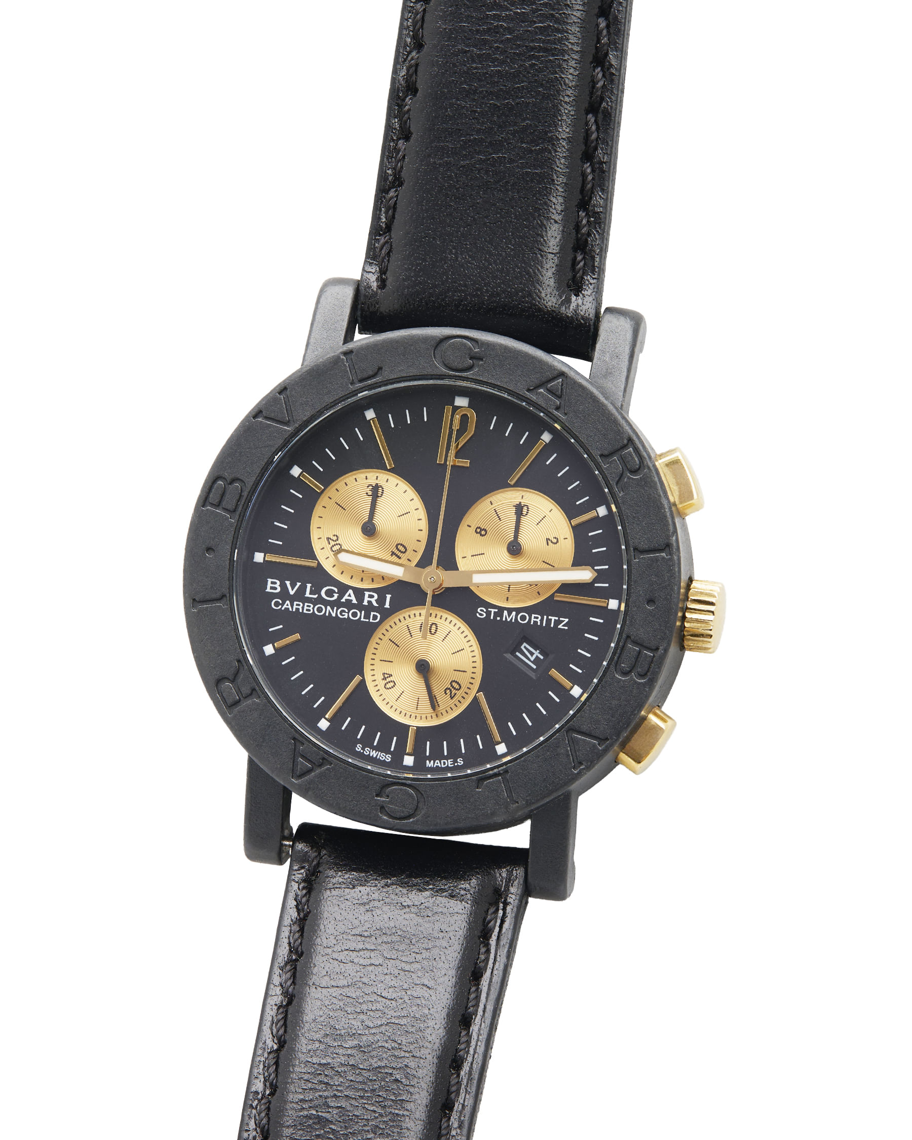 Bulgari bulgari carbongold st.moritz ref bb 38 cl ch-1