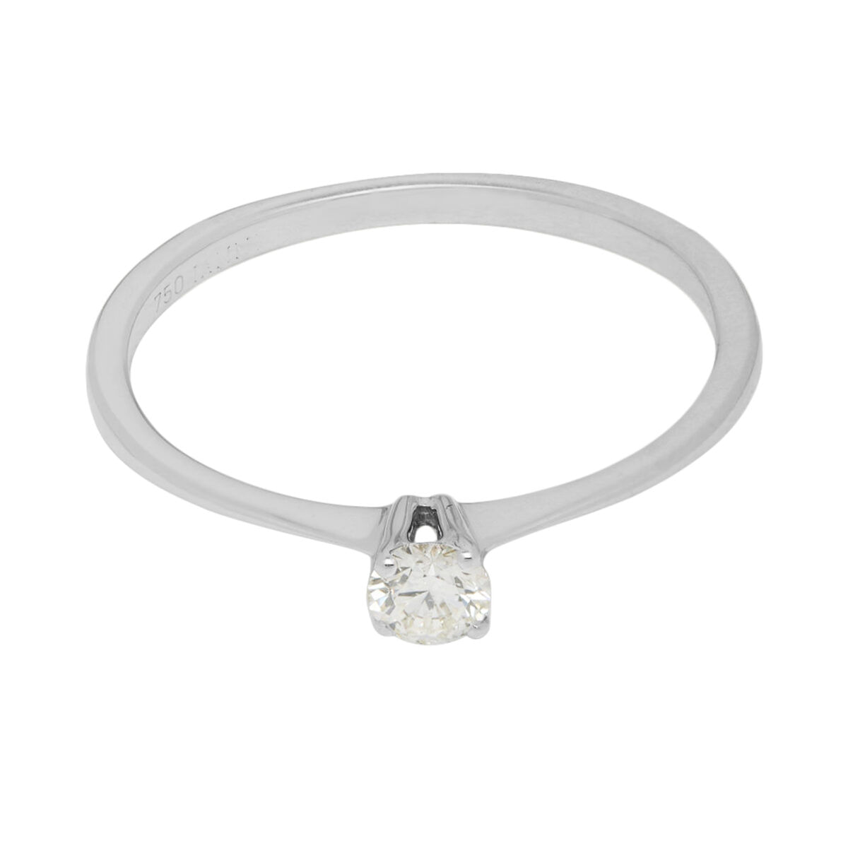 Anello solitario in oro bianco con diamante 0,15 ct-1