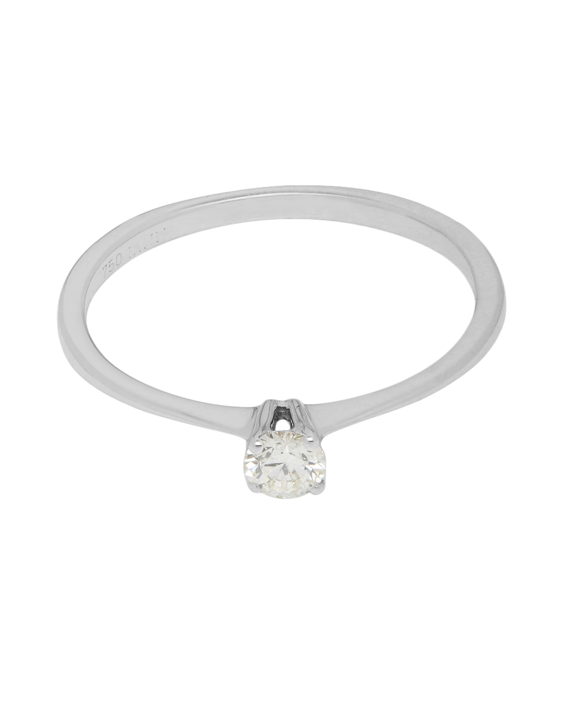 Anello solitario in oro bianco con diamante 0,15 ct-1
