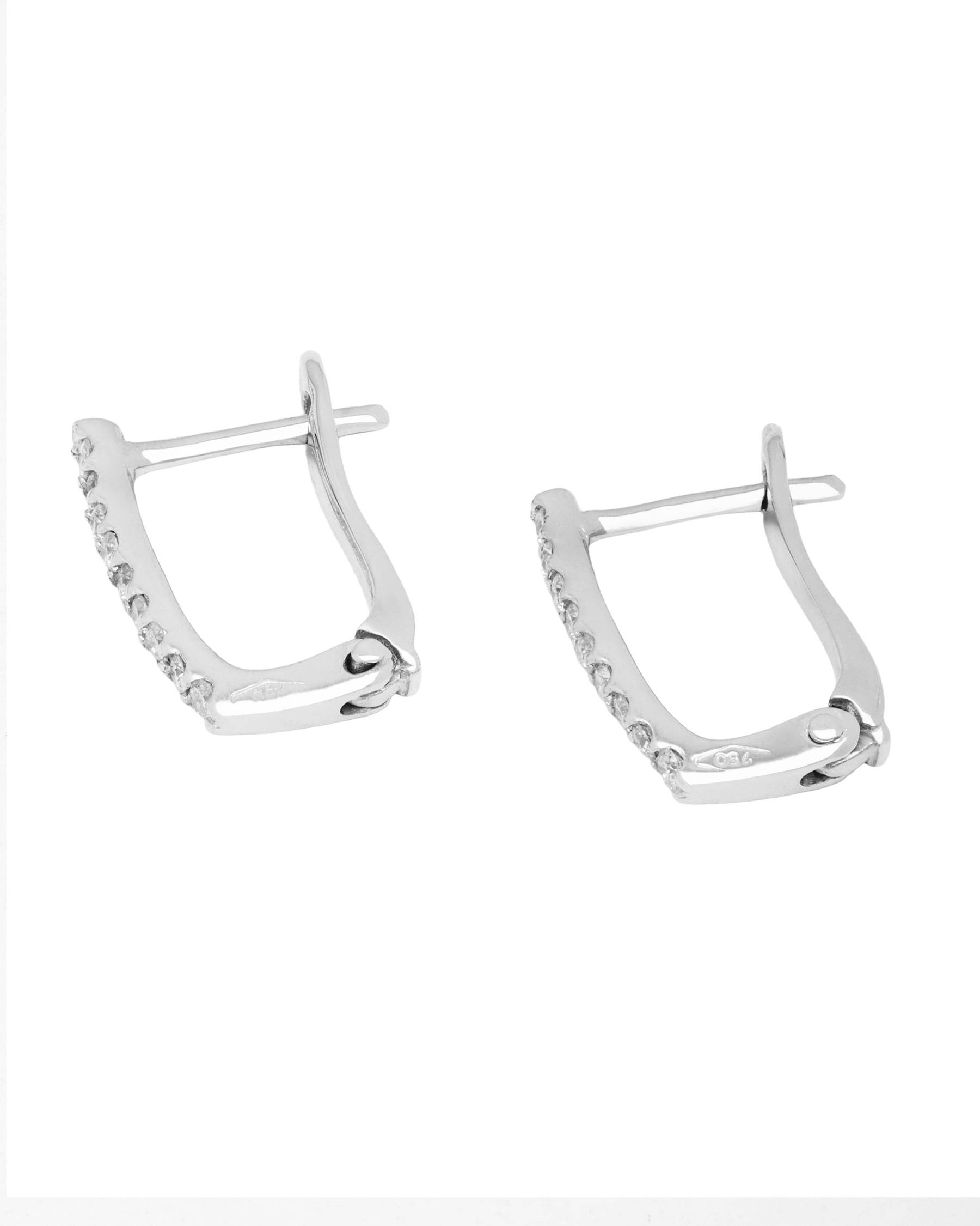 Orecchini oro bianco con barrette di diamanti-2