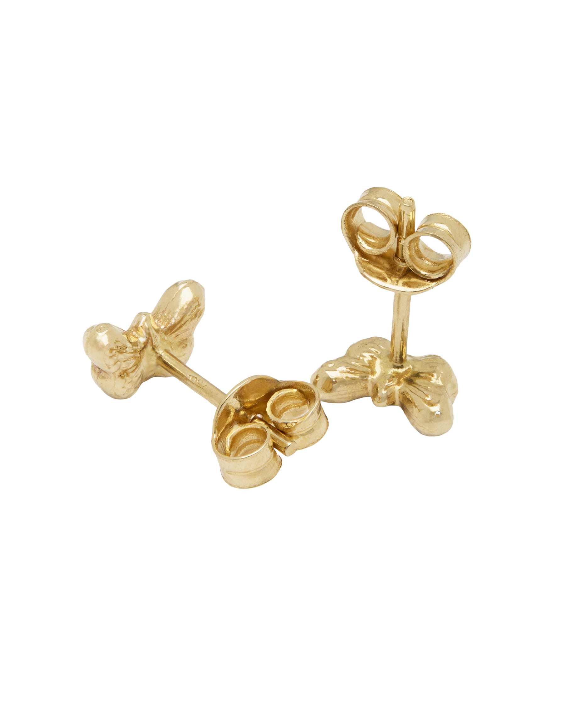 Orecchini Farfalla Oro 24k Fatti A Mano Con Ricamo In Sete E Strass - Argento 925 Ipoallergenici