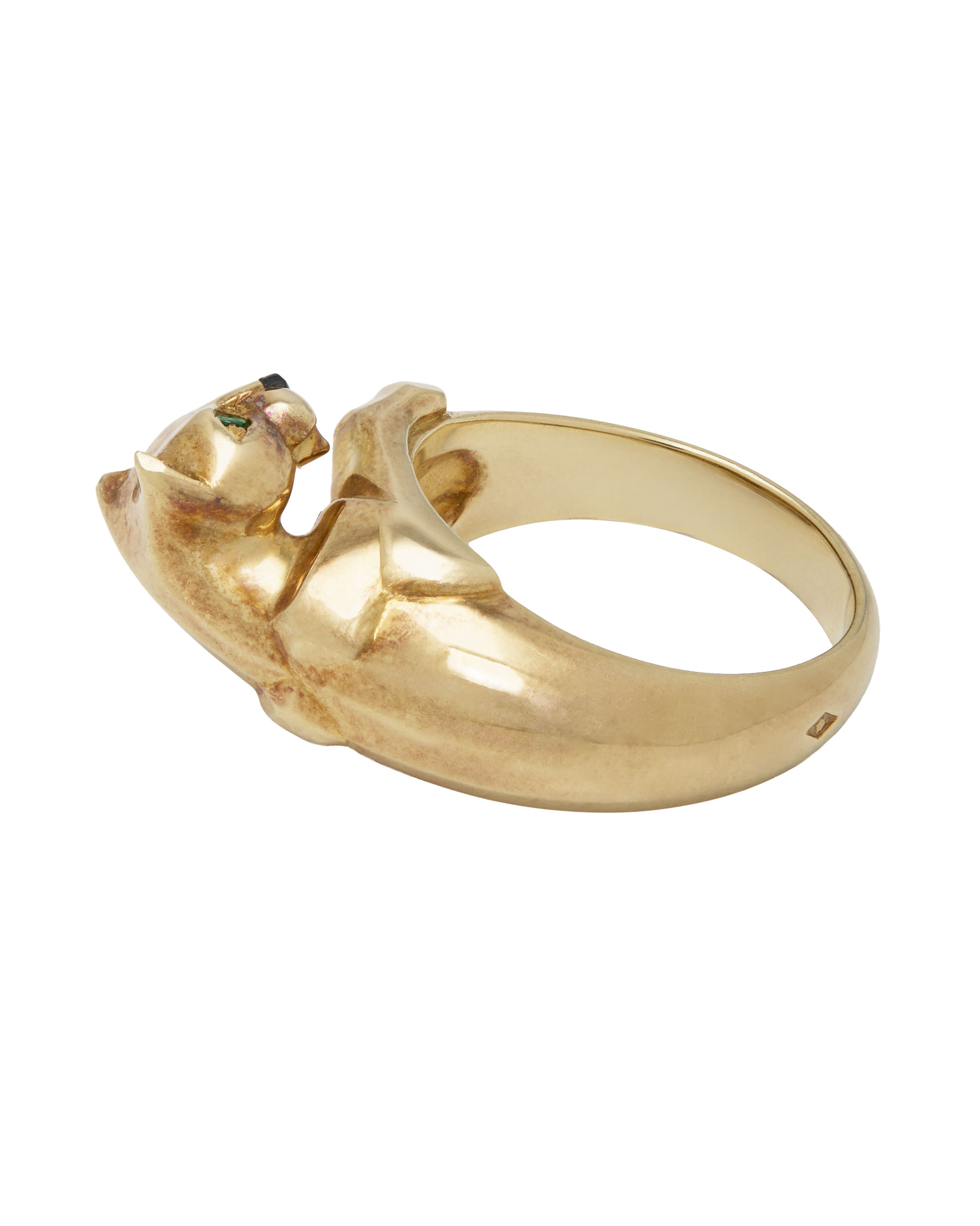 Anello cartier panthère in oro giallo smeraldi e onice-3