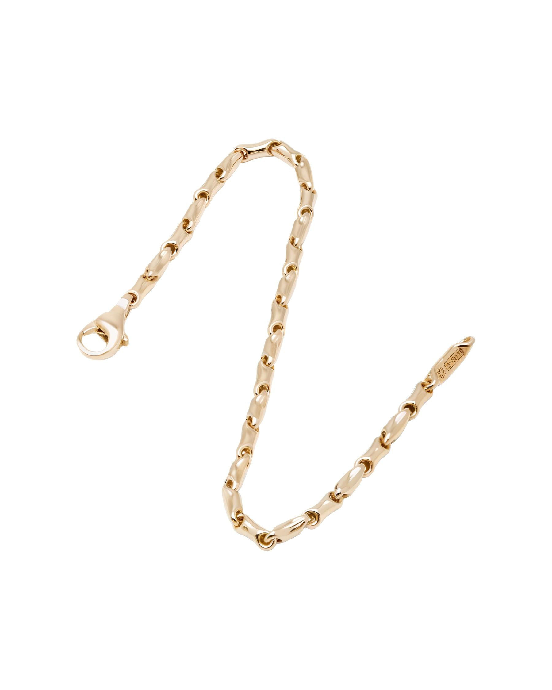 Bracciale chimento maglia chicchi di riso in oro rosa-2