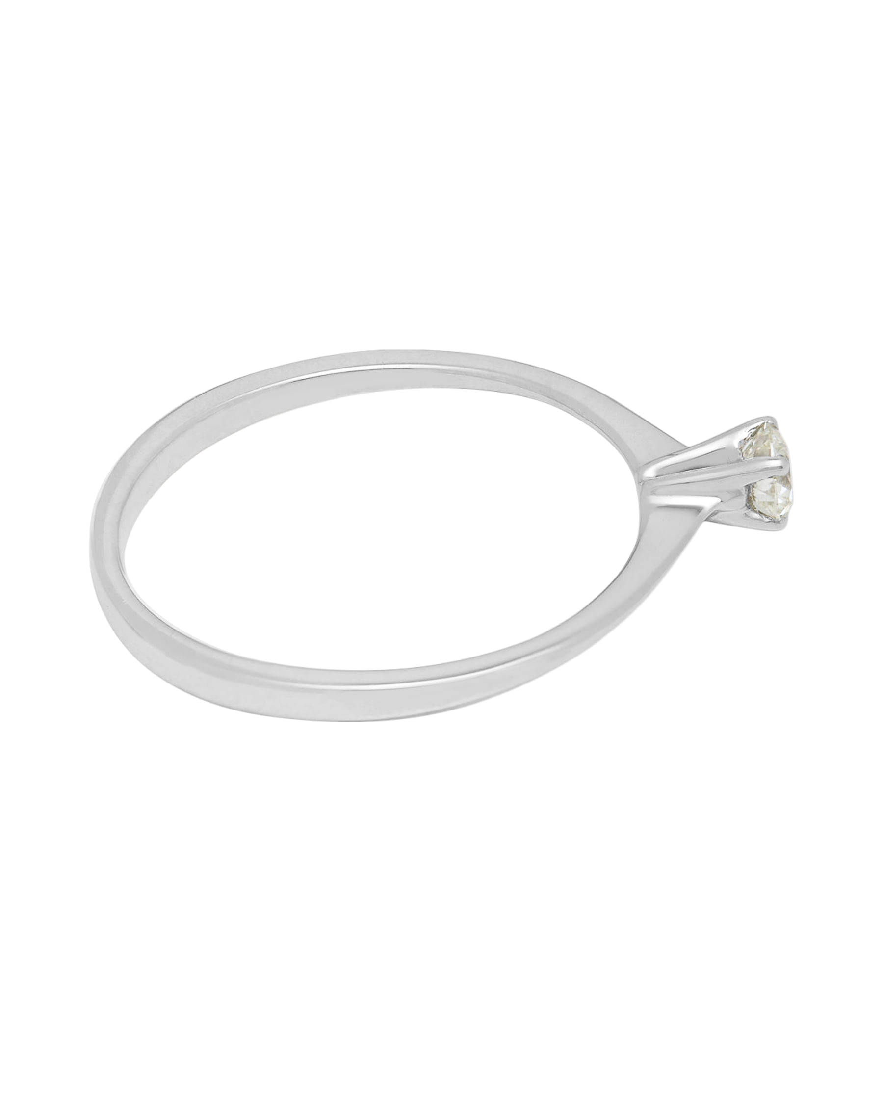Anello solitario in oro bianco con diamante 0,15 ct-2