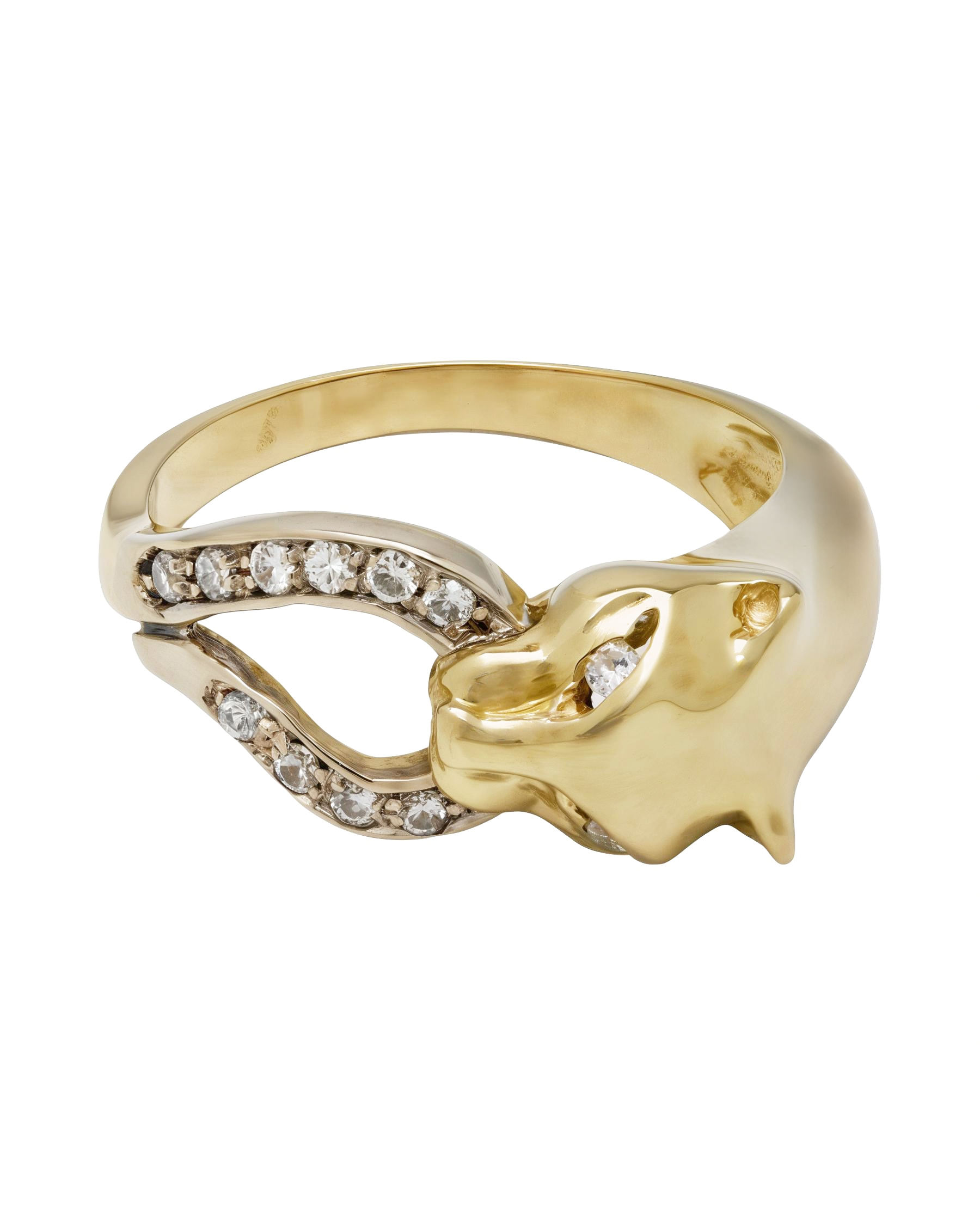 Anello pantera in oro giallo e bianco con diamanti-1