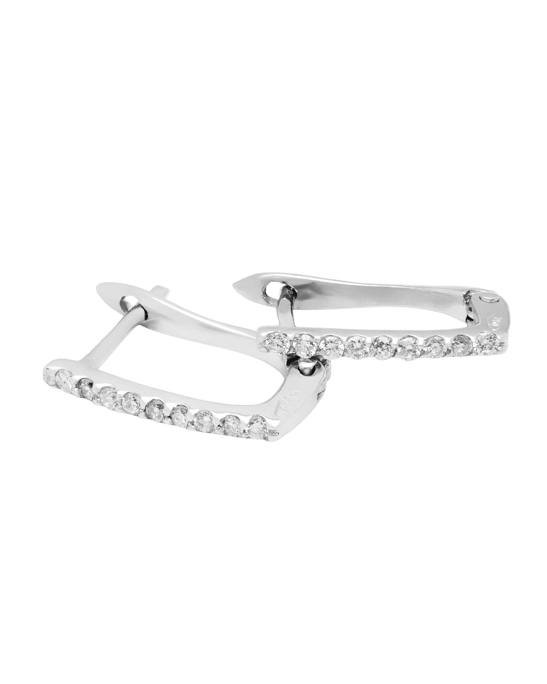 Orecchini oro bianco con barrette di diamanti-1