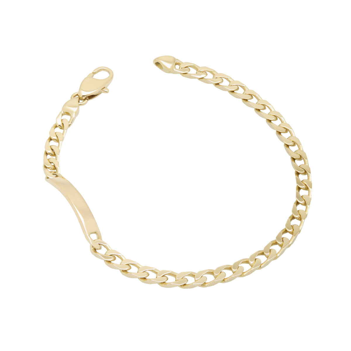 Bracciale maglia cubana con targhetta in oro giallo 18 kt-1