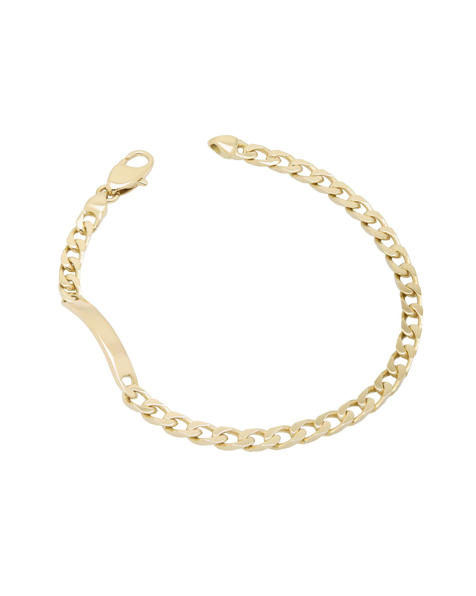 Bracciale maglia cubana con targhetta in oro giallo 18 kt-1