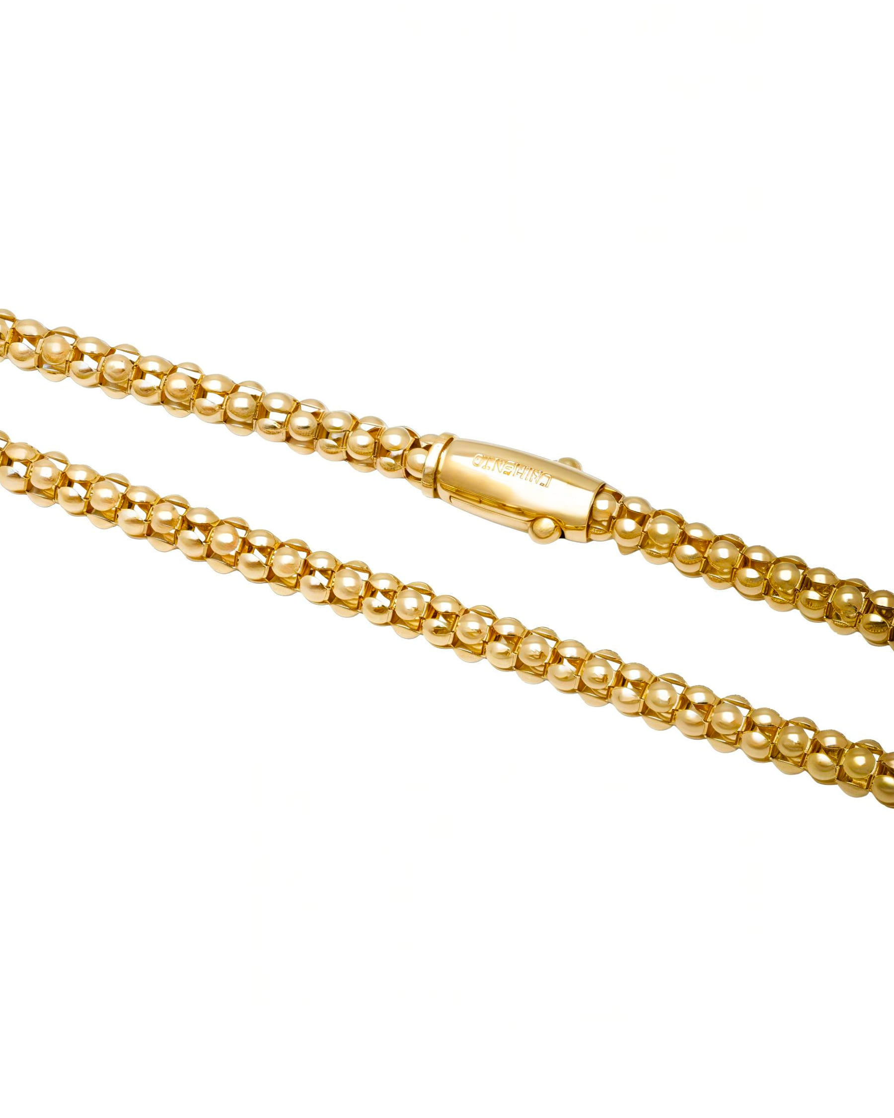 Collana chimento maglia popcorn in oro giallo 18 kt-2