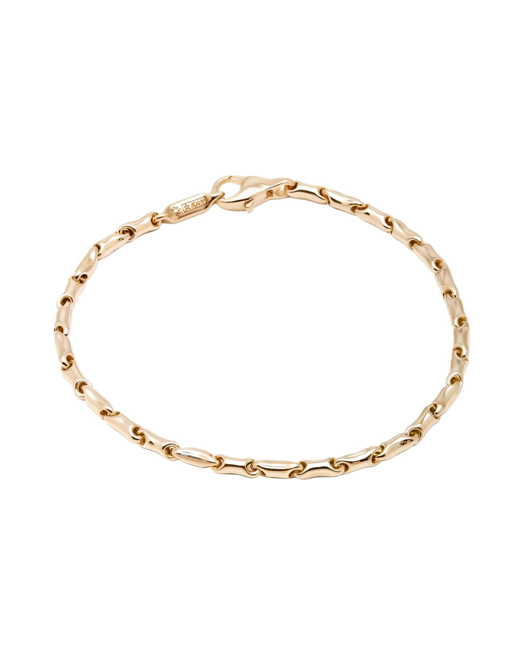 Bracciale chimento maglia chicchi di riso in oro rosa-1