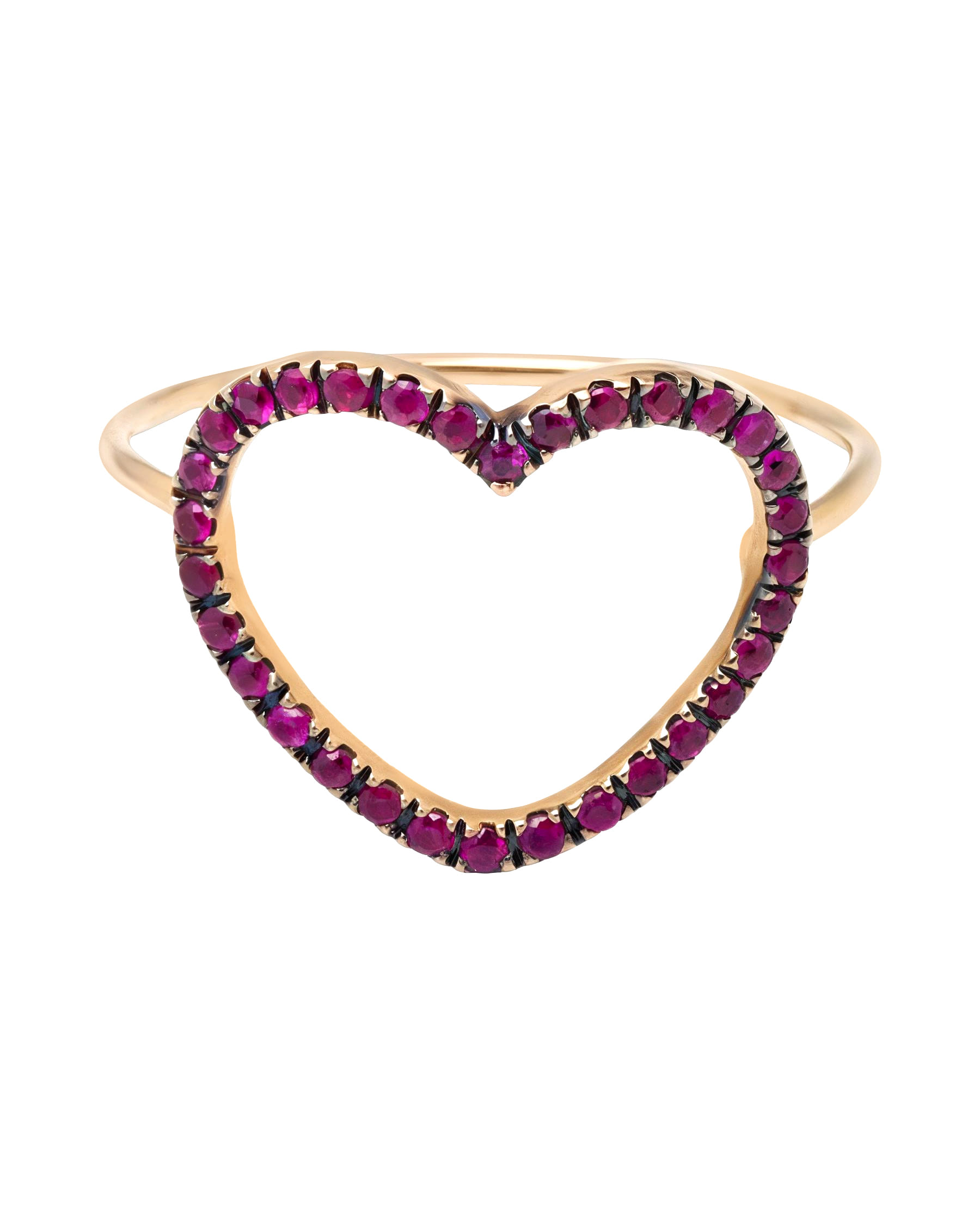 Anello in oro giallo e rubini finitura incassatura bruniti-1