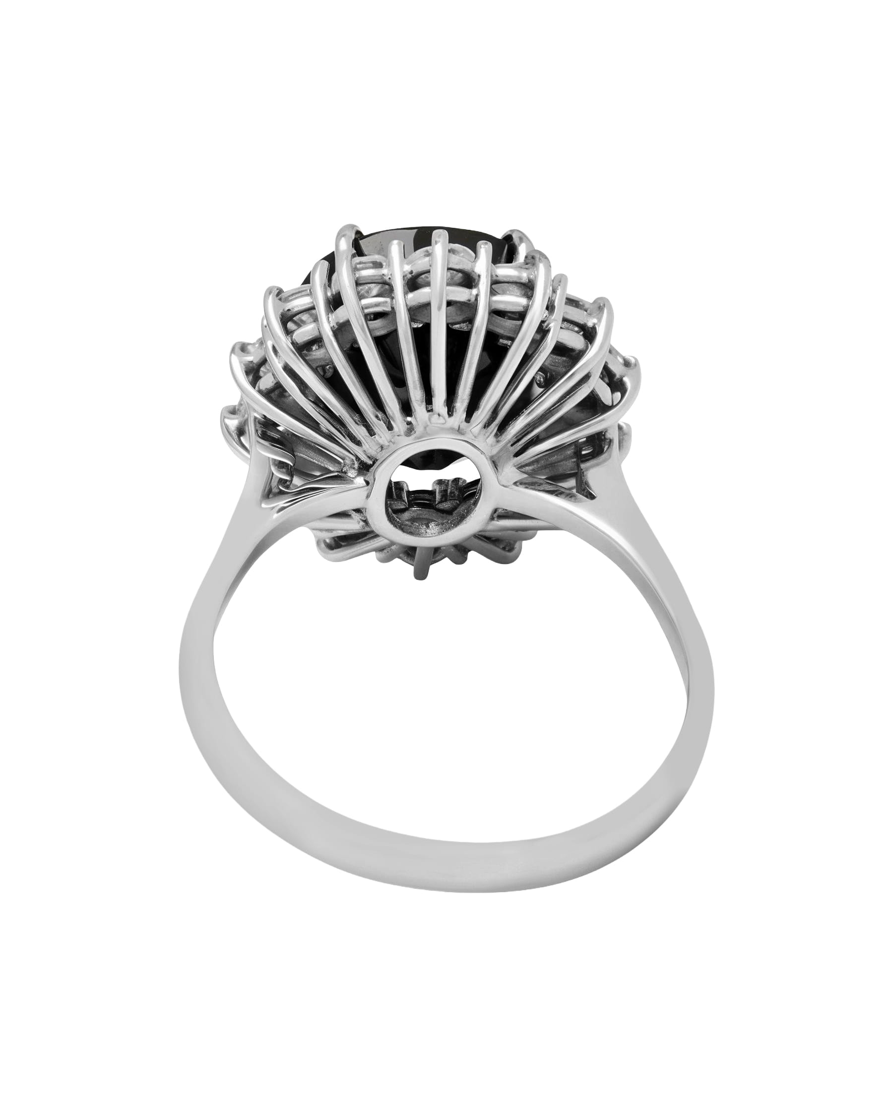 Anello fiore con zaffiro centrale 7,50 ct e diamanti taglio round 0,84 ct-3