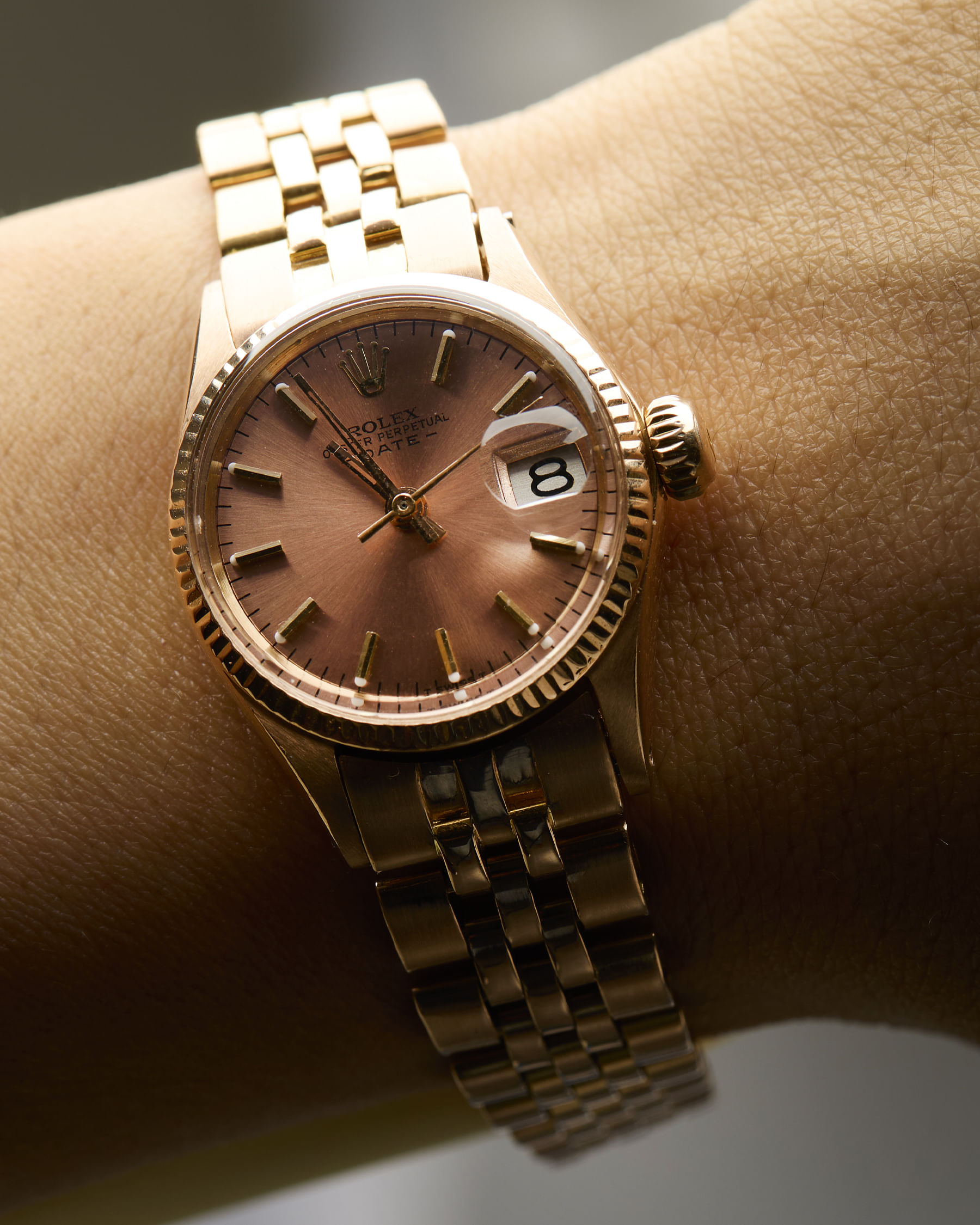Rolex oster perpetual lady date oro rosa 18 kt 26 mm ref 6517-7