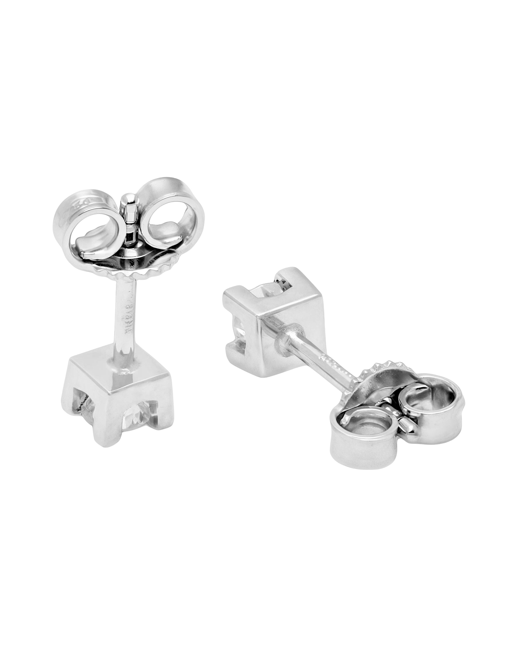 Orecchini puntoluce torniti oro bianco 18kt con diamanti 0,26ct-2