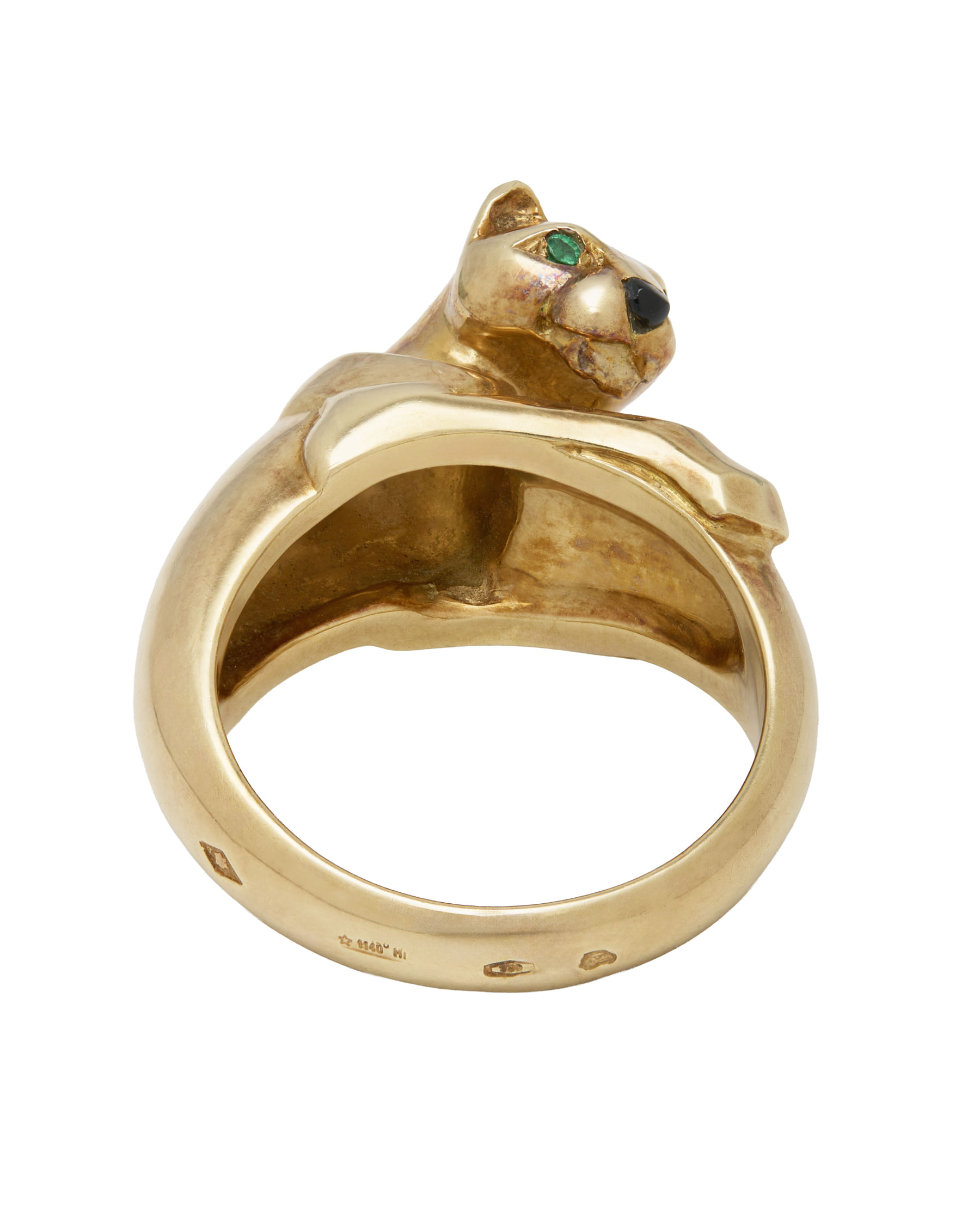 Anello cartier panthère in oro giallo smeraldi e onice-2