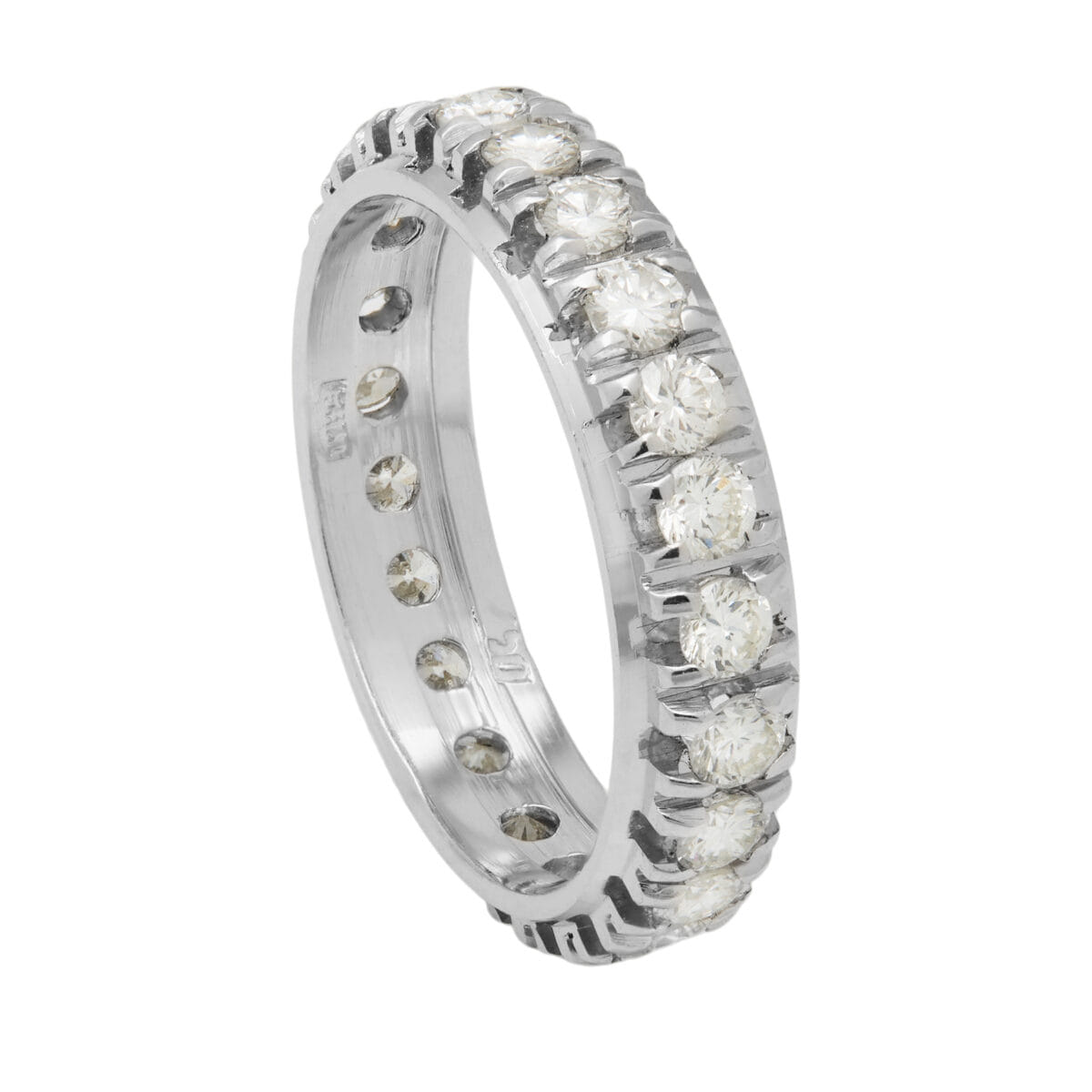 Anello eternity in oro bianco con diamanti 1,10 ct-1