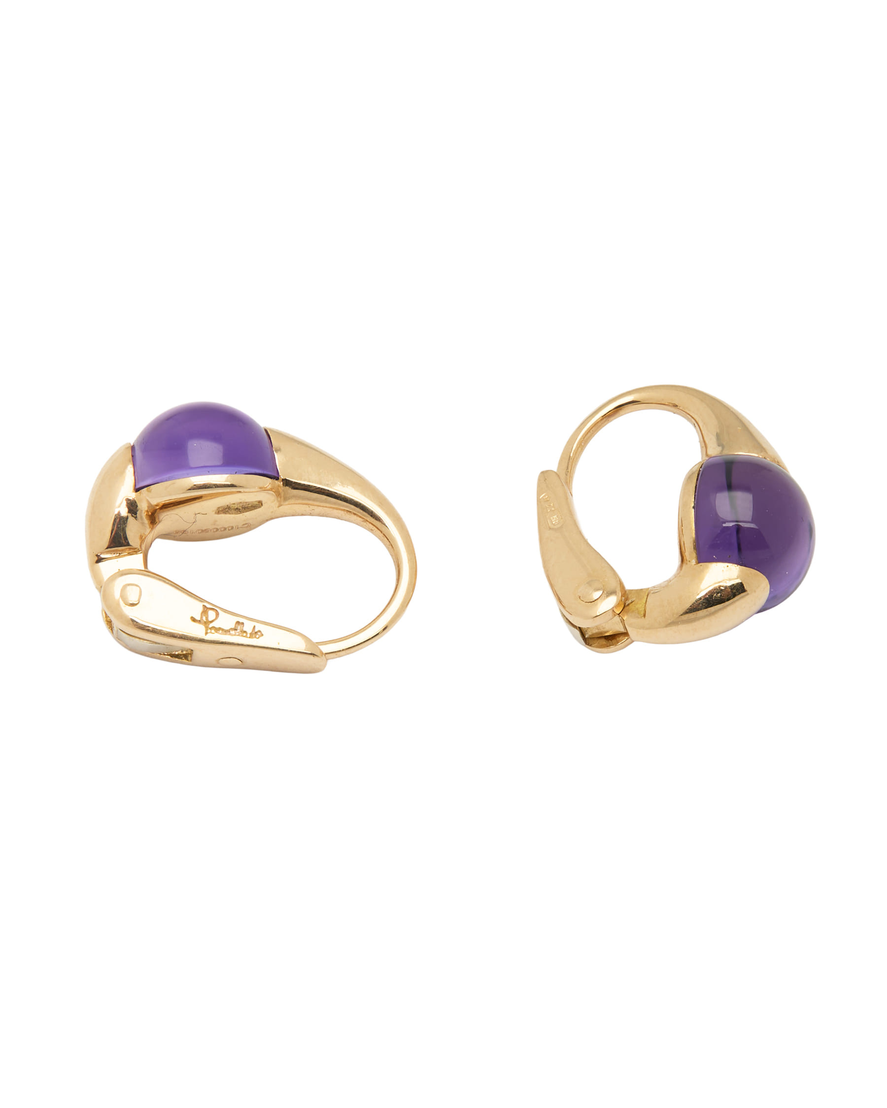 Orovi Orecchini A Lobo In Oro Giallo 14KT 585 Con Ametiste Naturali Viola - Gioielli Ipoallergenici Con Perno E Farfalla, In Astuccio Regalo