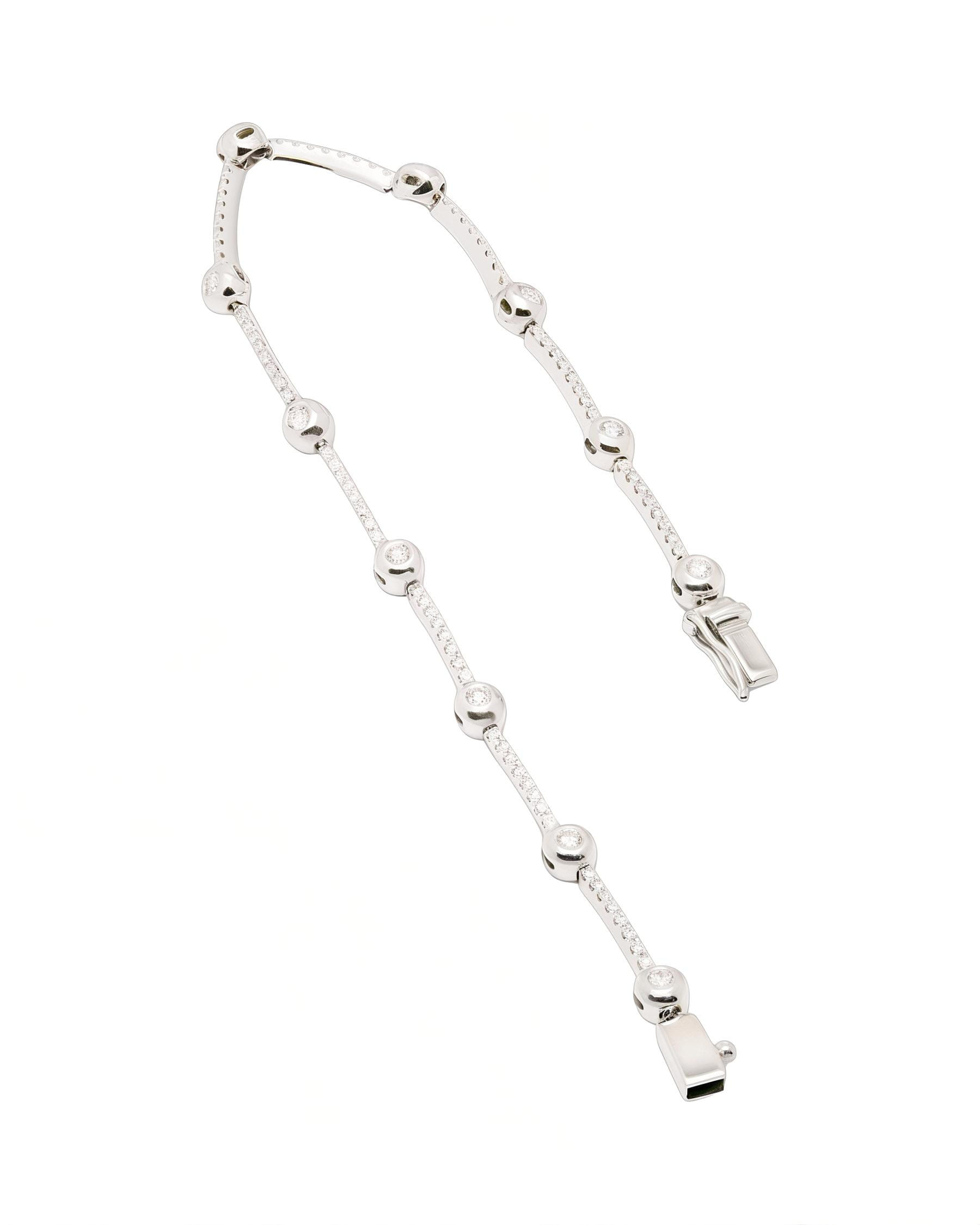 Bracciale tennis in oro bianco e diamanti 0,57 ct-2