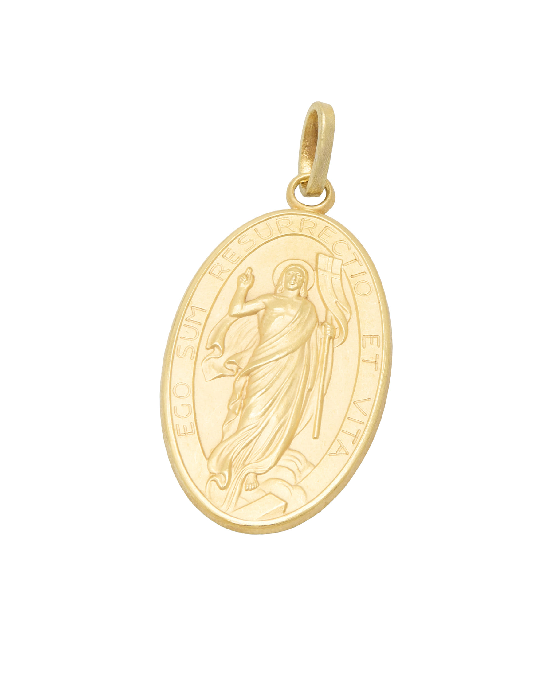 Ciondolo cristo risorto in oro giallo 18 kt-1