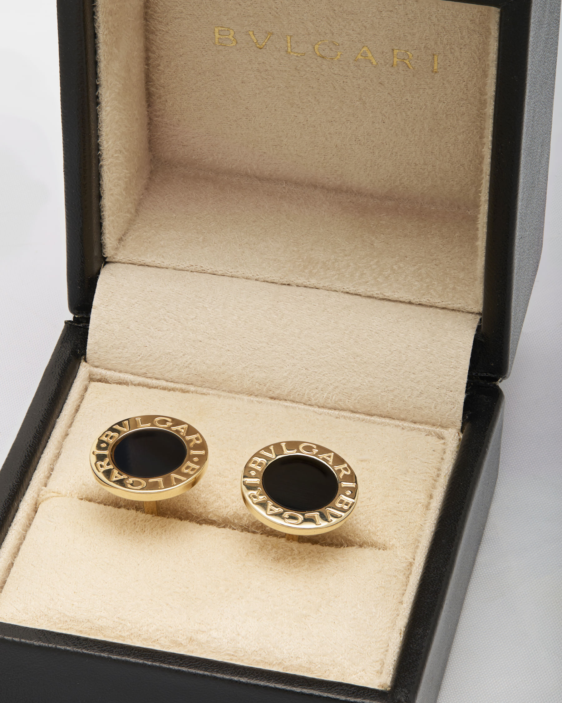 Gemelli bulgari bulgari in oro giallo con onice-3