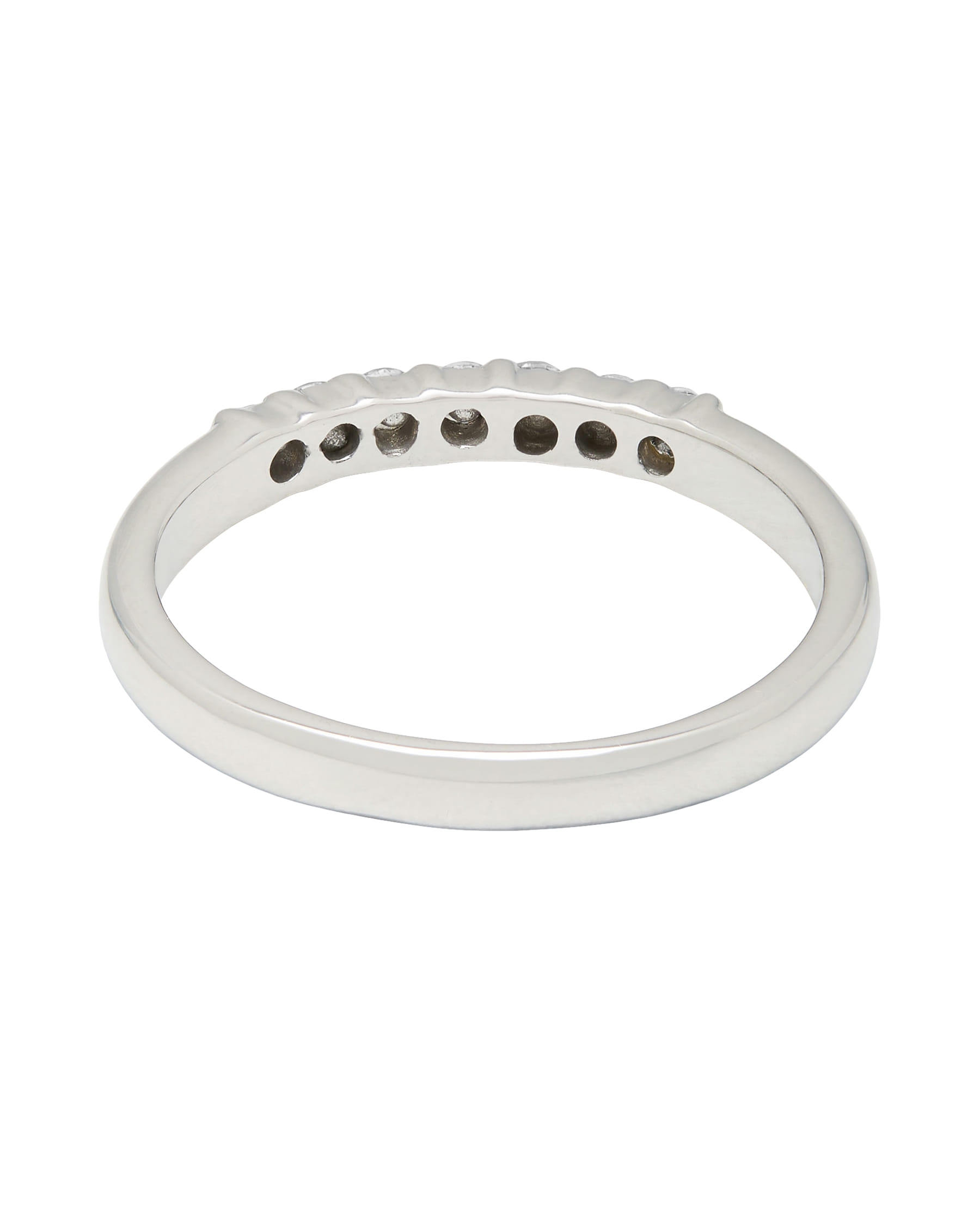 Anello veretta in oro bianco con 7 diamanti 0,18 ct-3