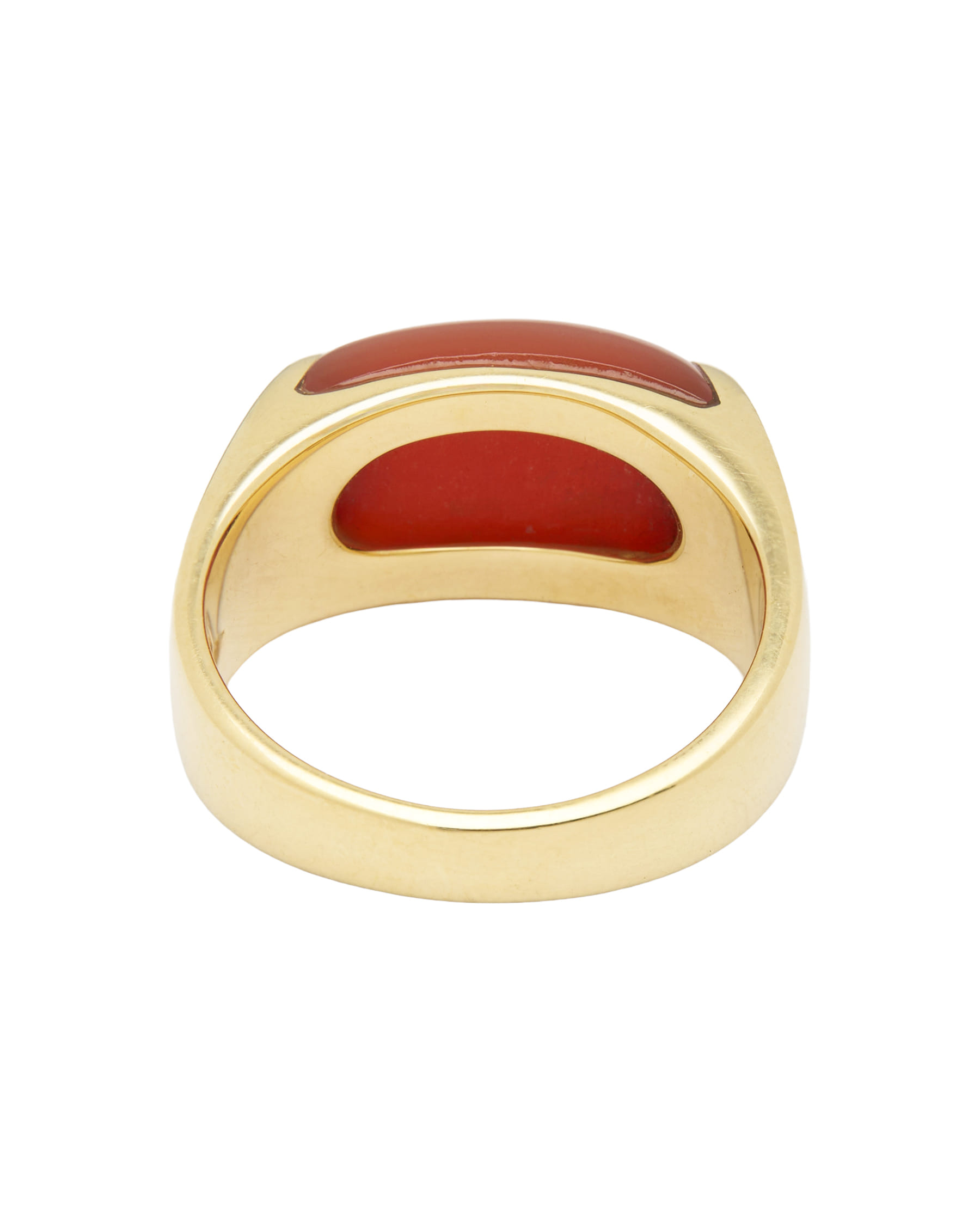 Anello bulgari tronchetto oro giallo e corniola-3