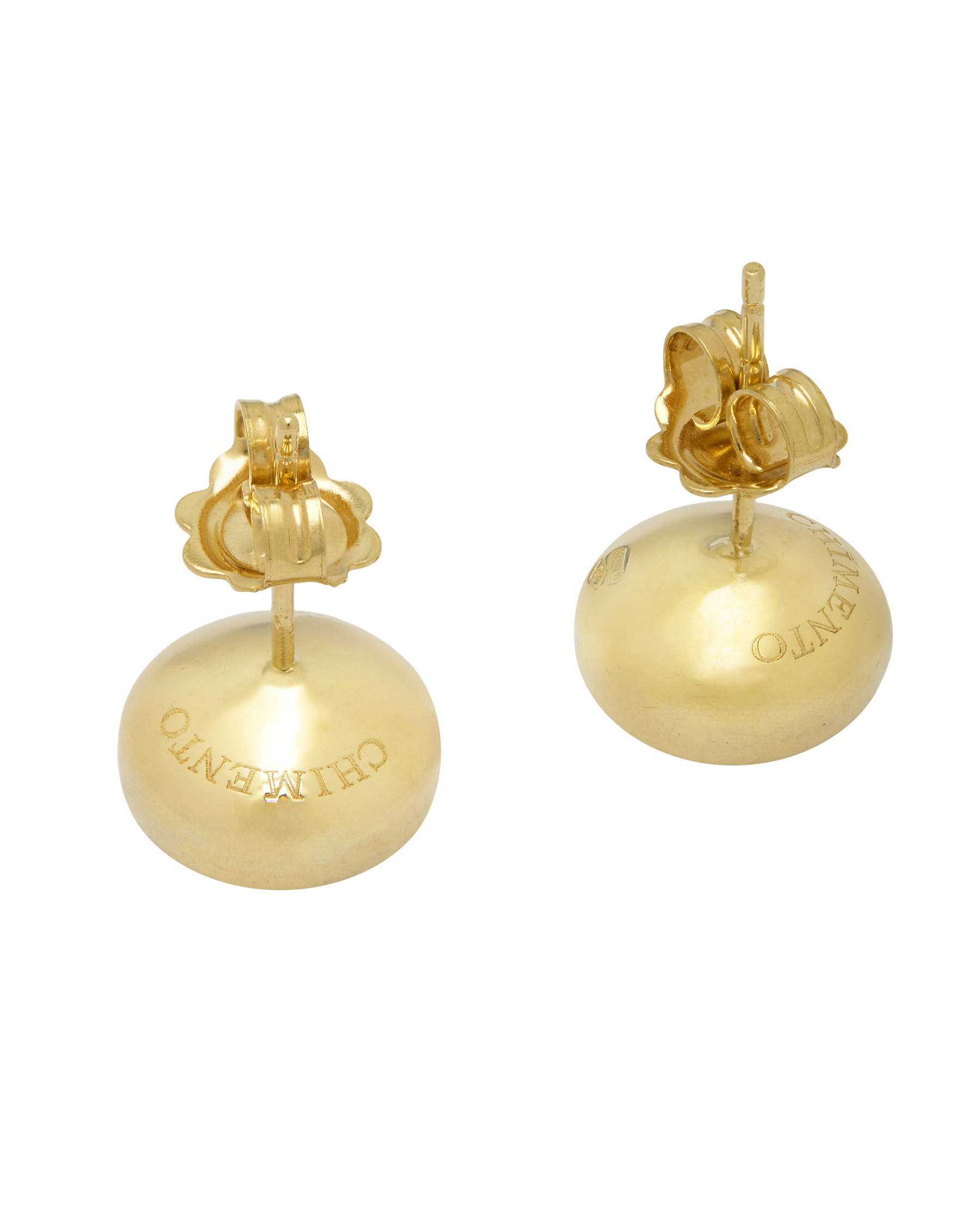 Orecchini a bottone chimento in oro giallo 18 kt-2