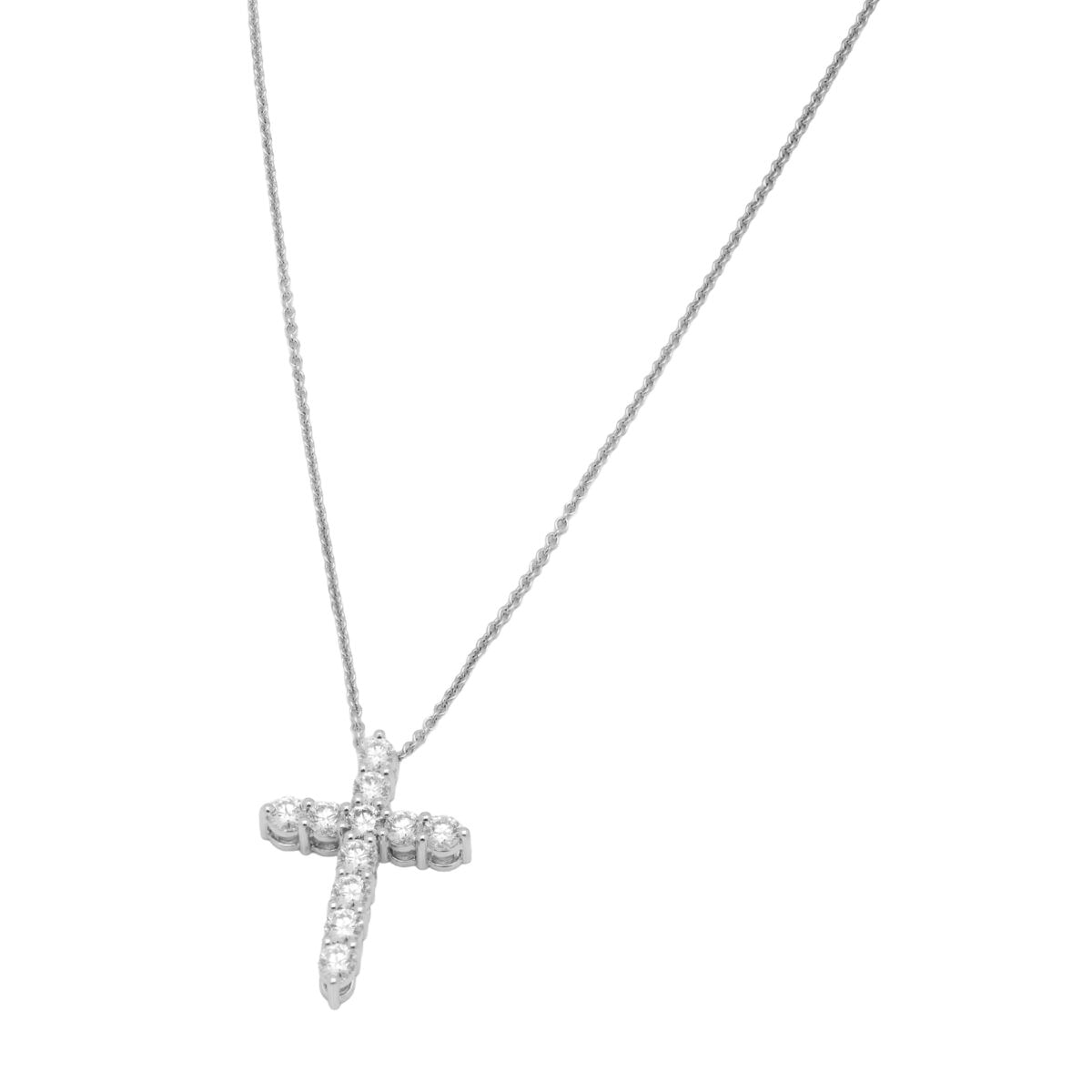 Catenina graff con ciondolo croce e diamanti-1