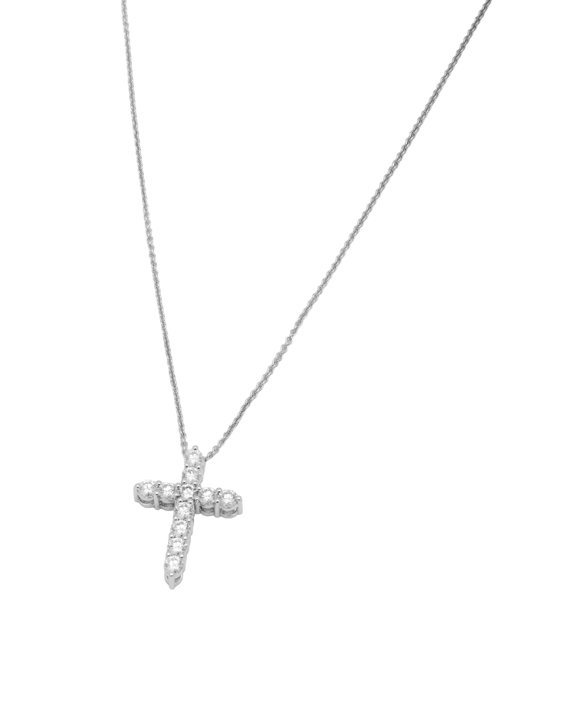Catenina graff con ciondolo croce e diamanti-1
