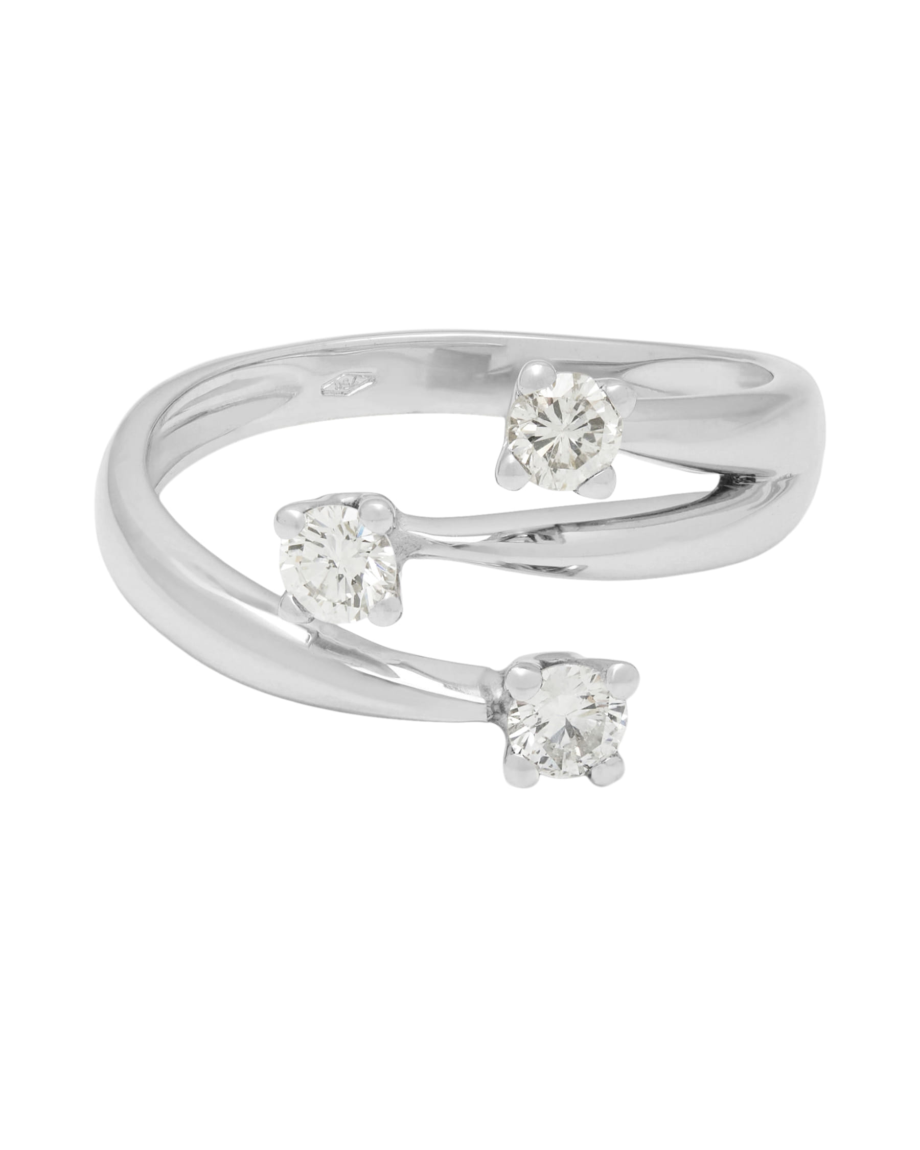 Anello trilogy contrariè in oro bianco e diamanti 0,38 ct-1