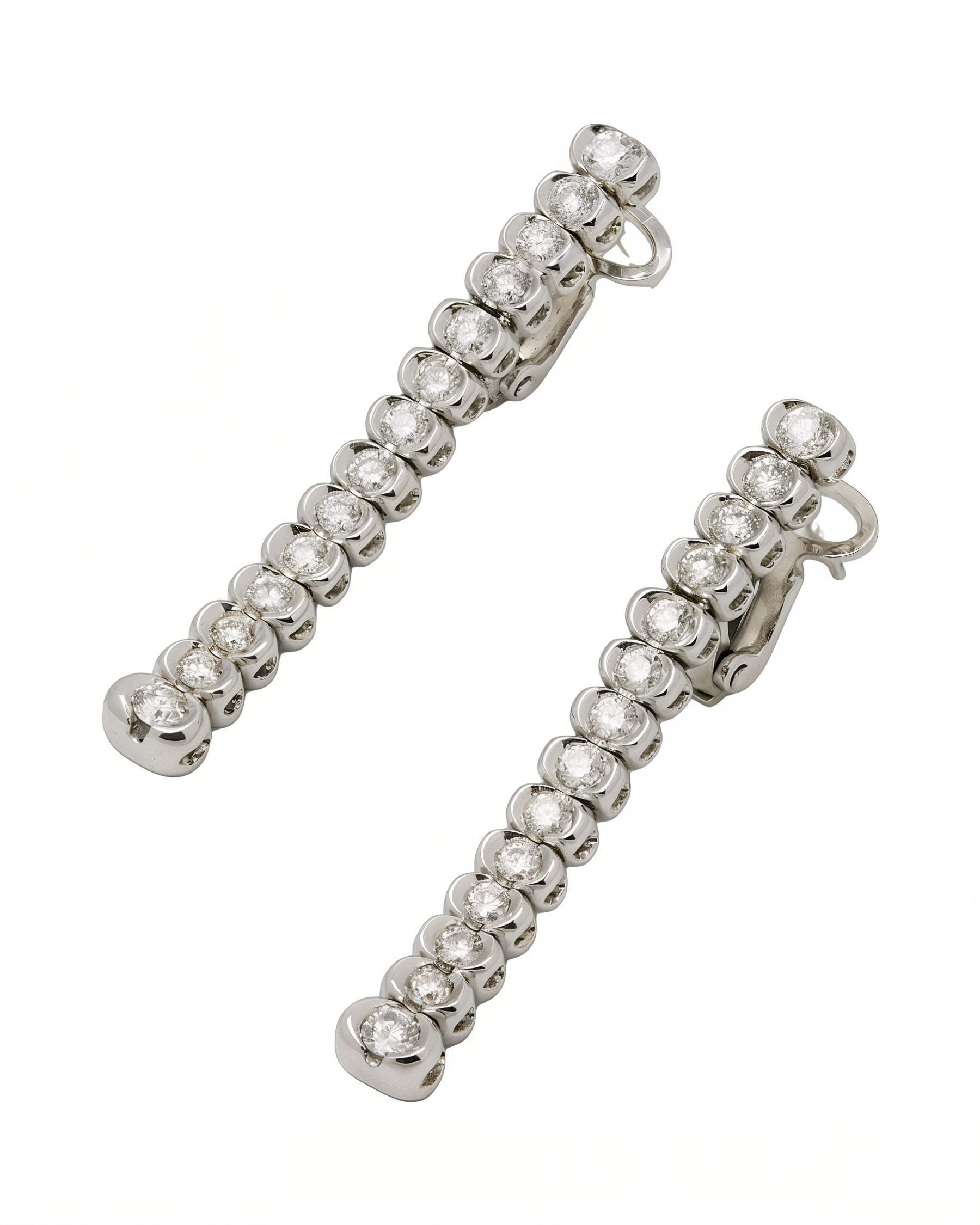 Orecchini tennis oro bianco con diamanti-1