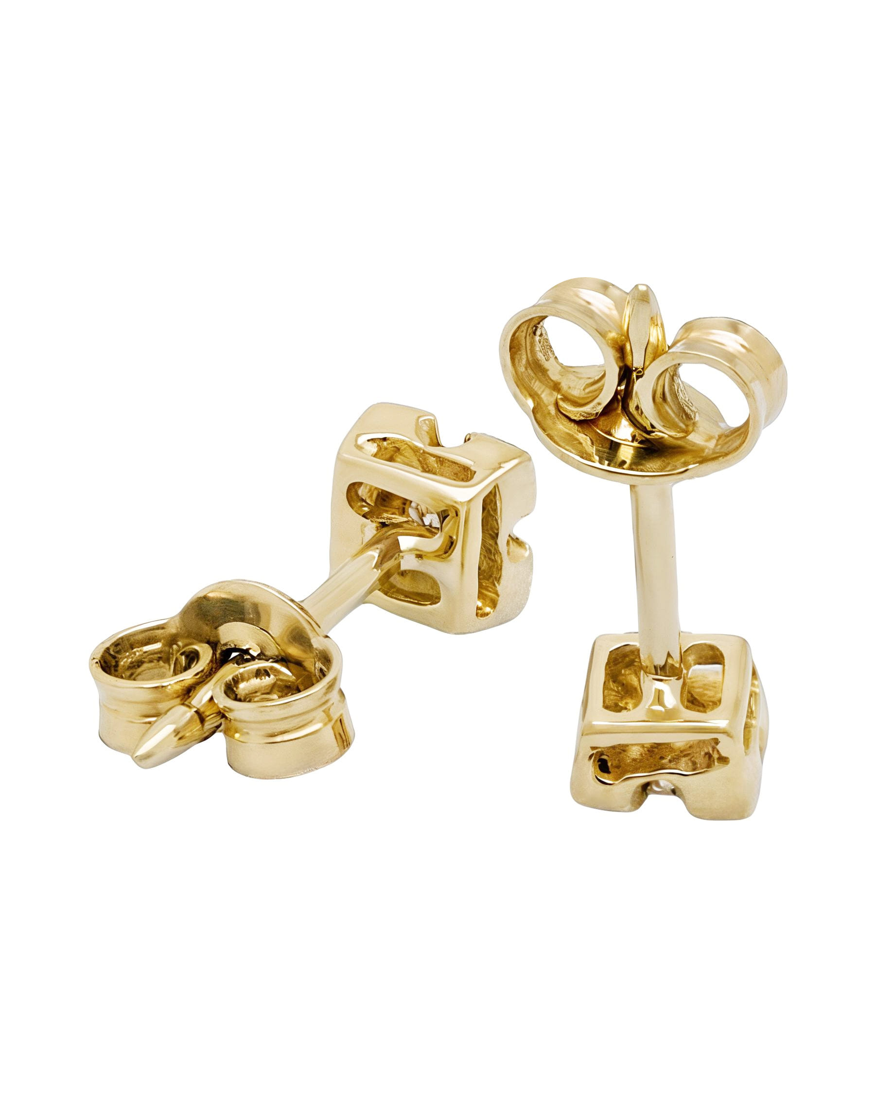 Orecchini punti luce oro giallo 18 kt con diamanti 0,15 ct-2