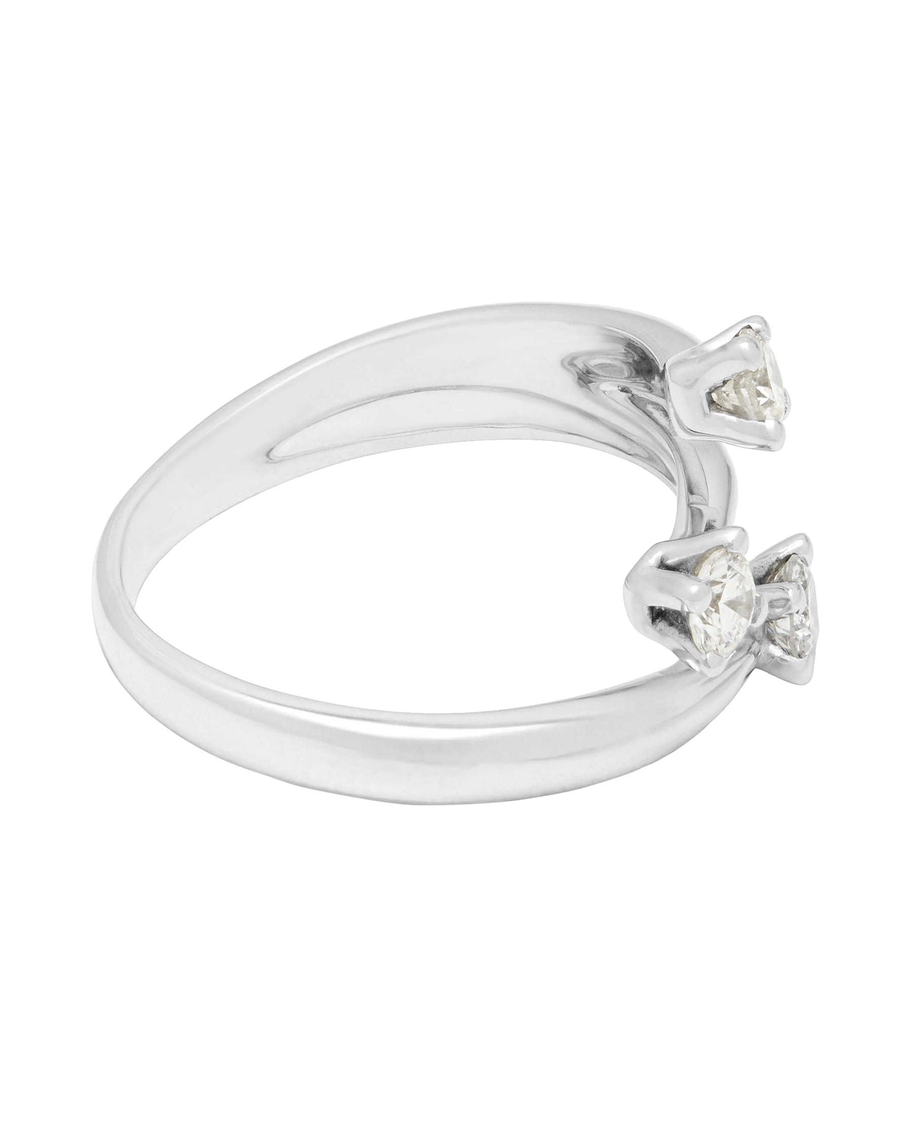 Anello trilogy contrariè in oro bianco e diamanti 0,38 ct-2