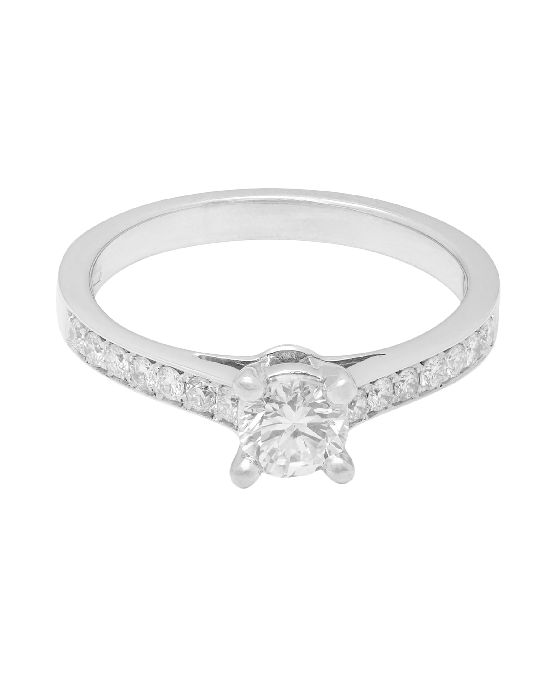 Anello solitario con diamanti laterali e diamante centrale 0,52 ct certificato igi-1