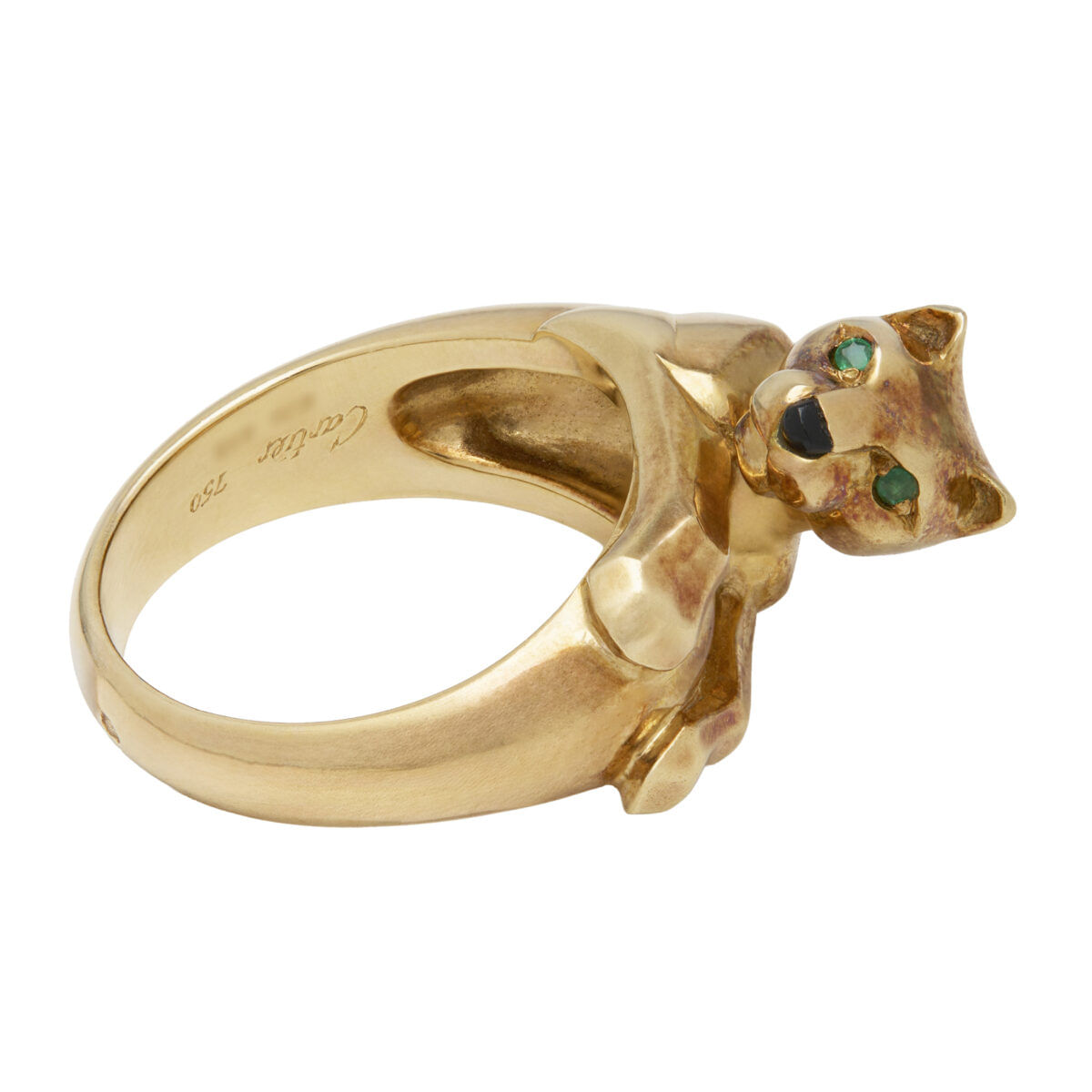 Anello cartier panthère in oro giallo smeraldi e onice-1