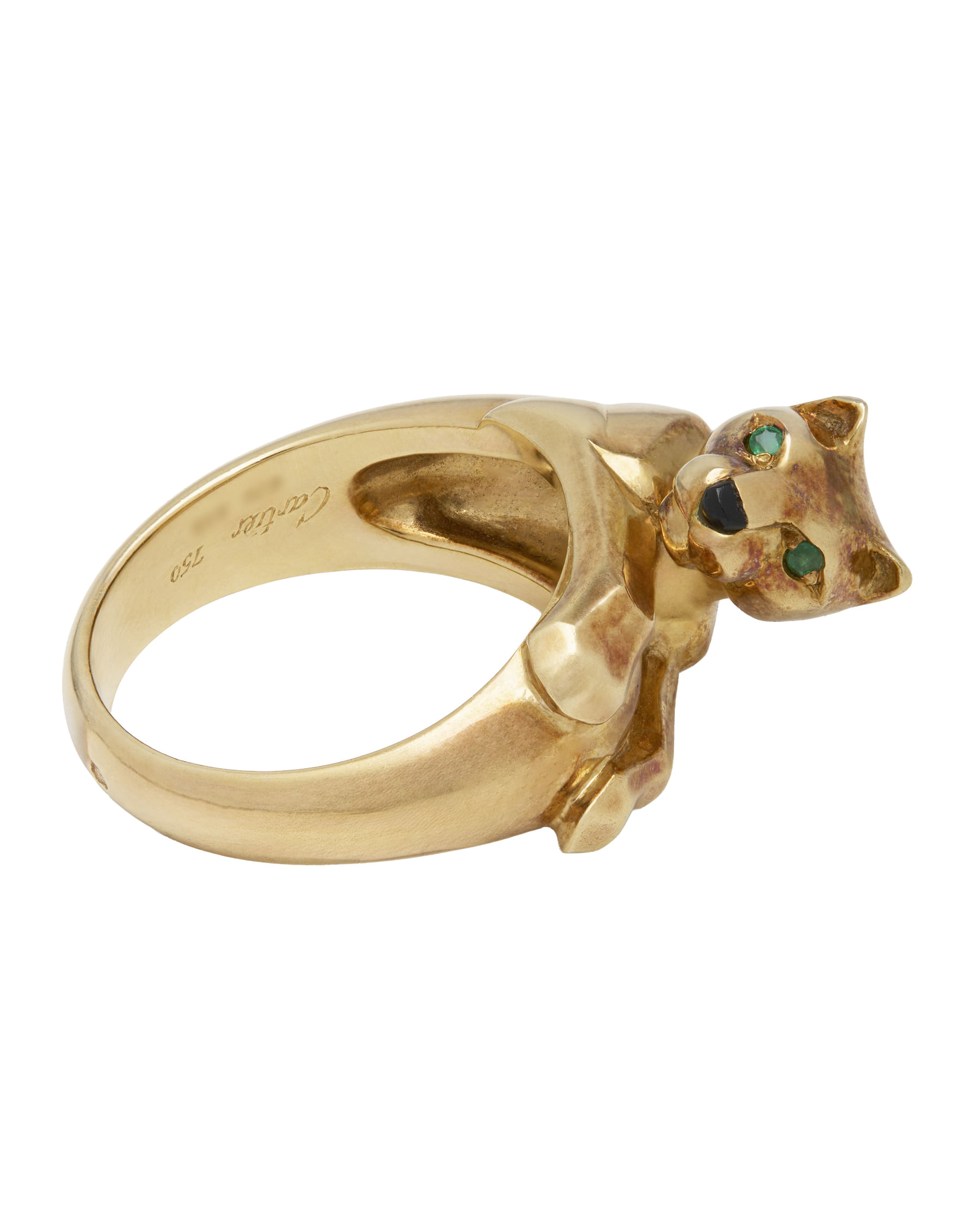 Anello cartier panthère in oro giallo smeraldi e onice-1