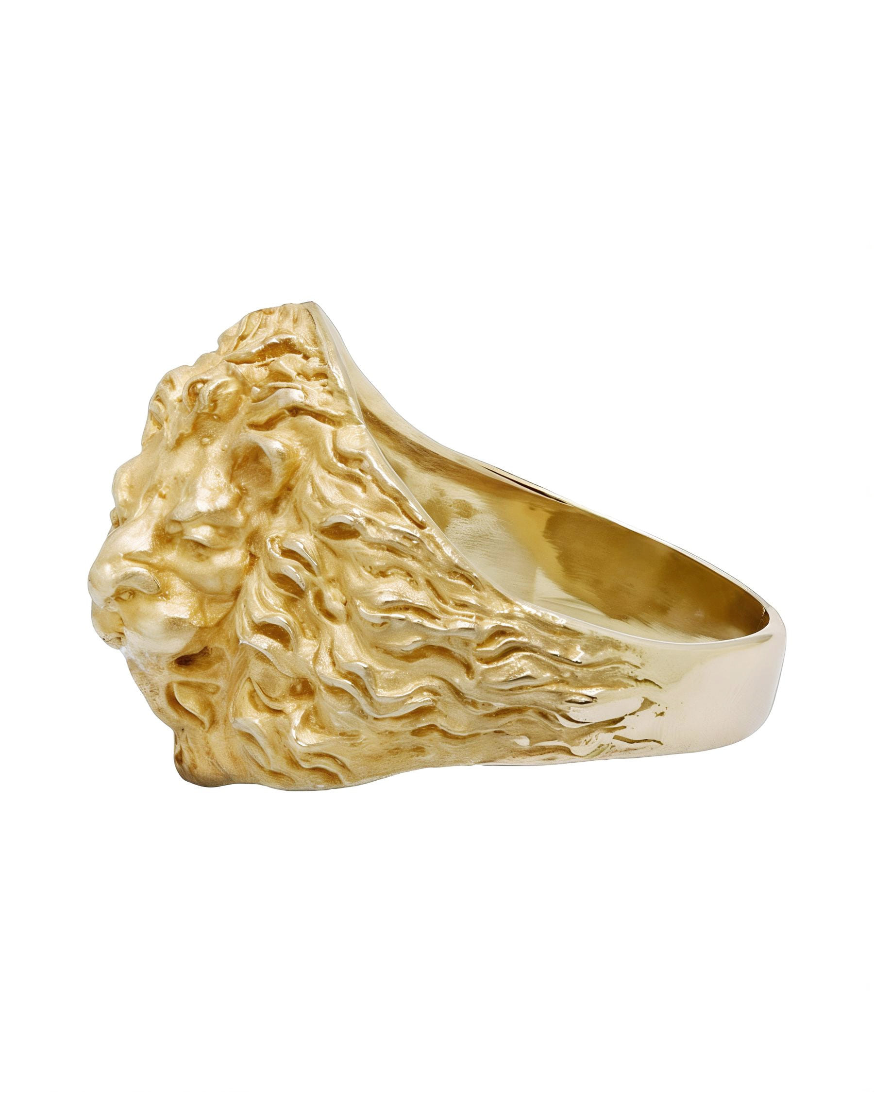 Anello leone oro giallo con diamante-2