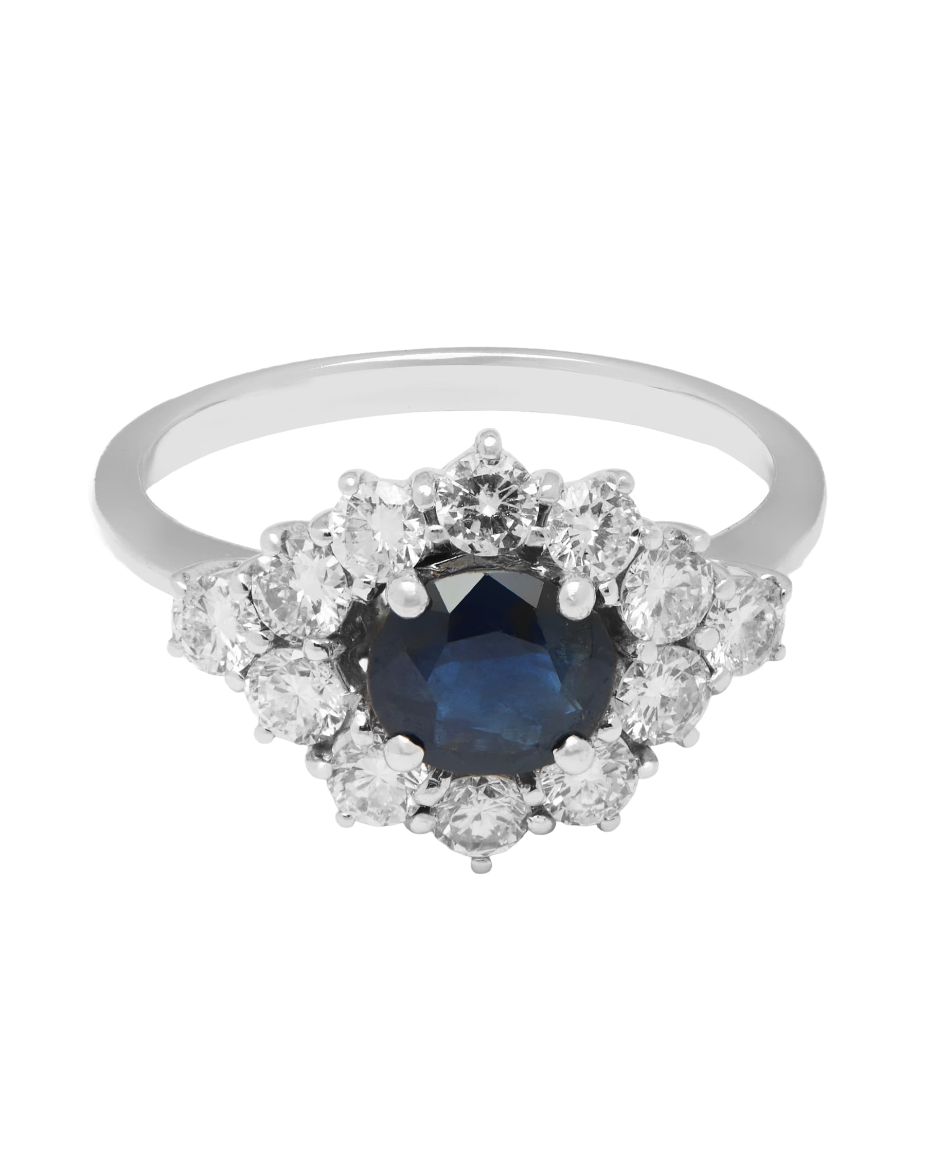 Anello fiore eye con zaffiri centrale e diamanti-1