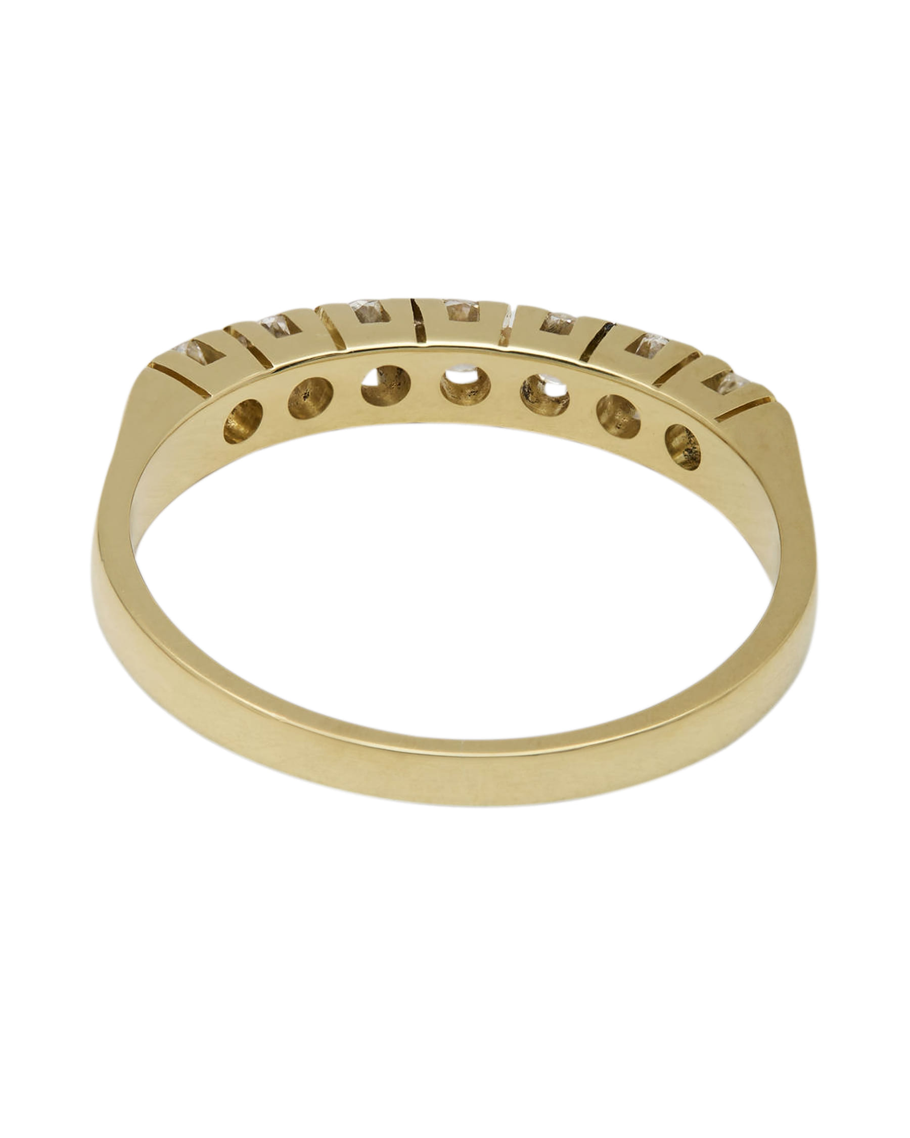 Anello veretta in oro giallo con 7 diamanti 0,35 ct-3